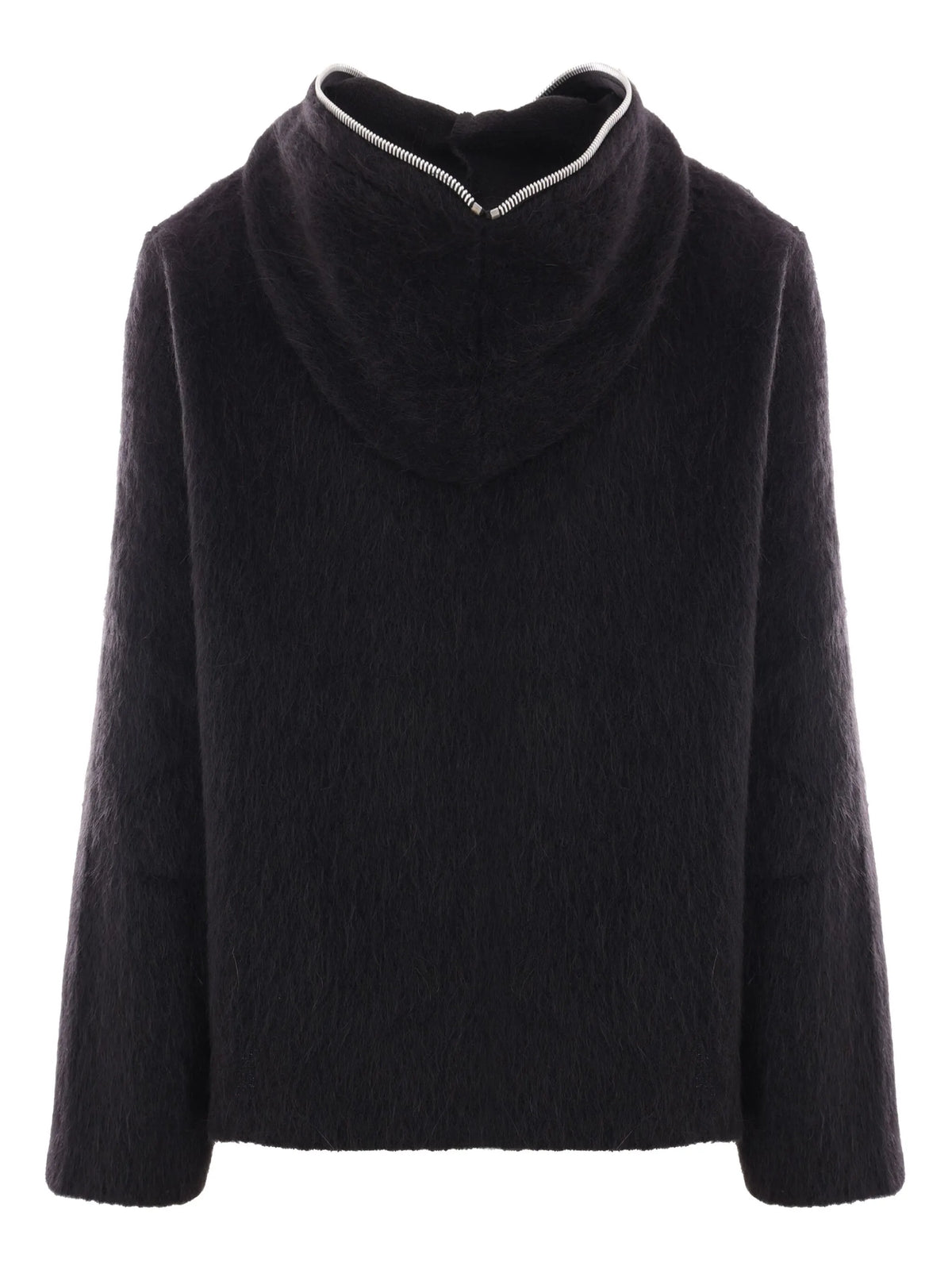 brushed zip-up hoodie