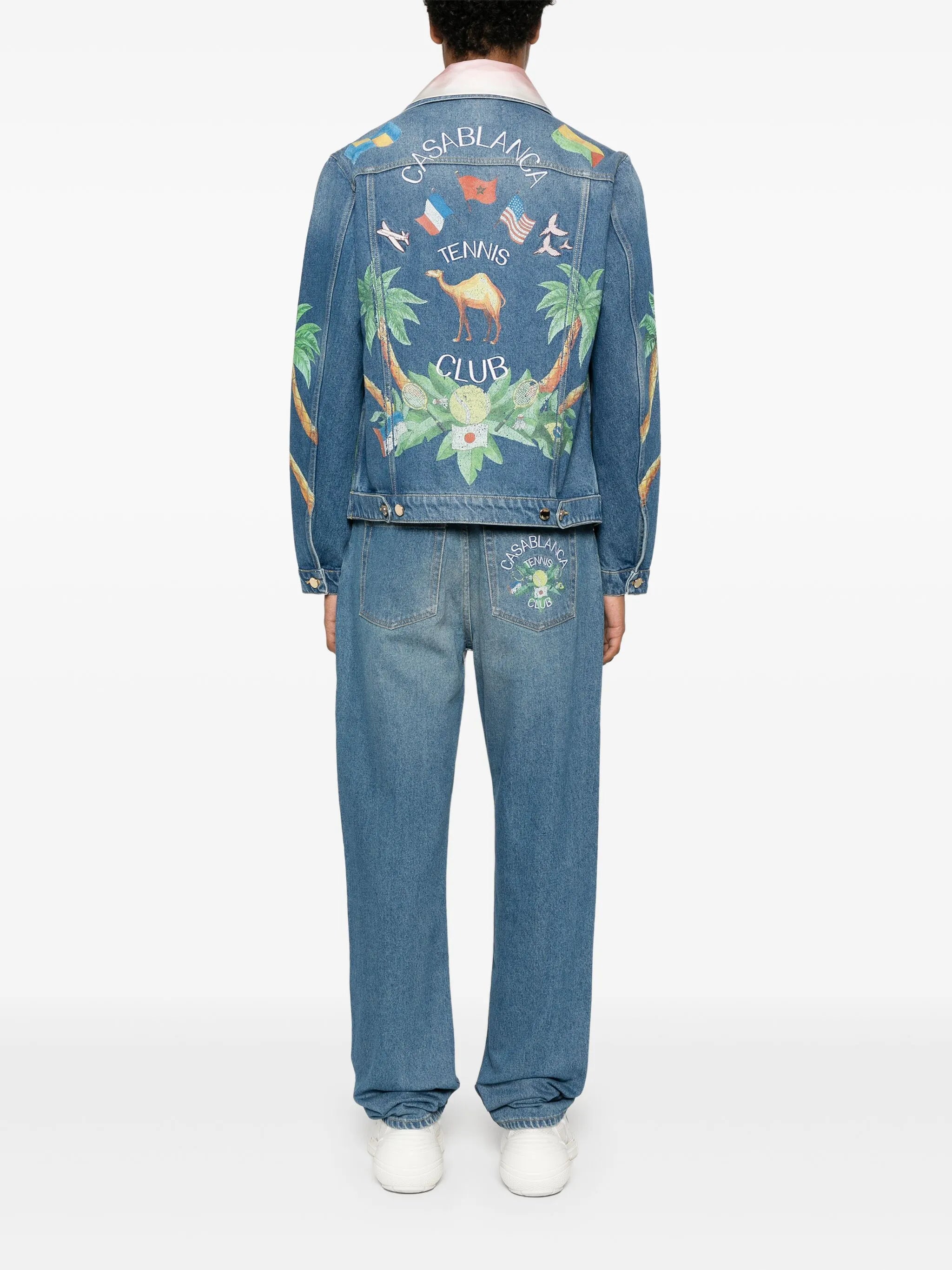 printed embroidered jeans