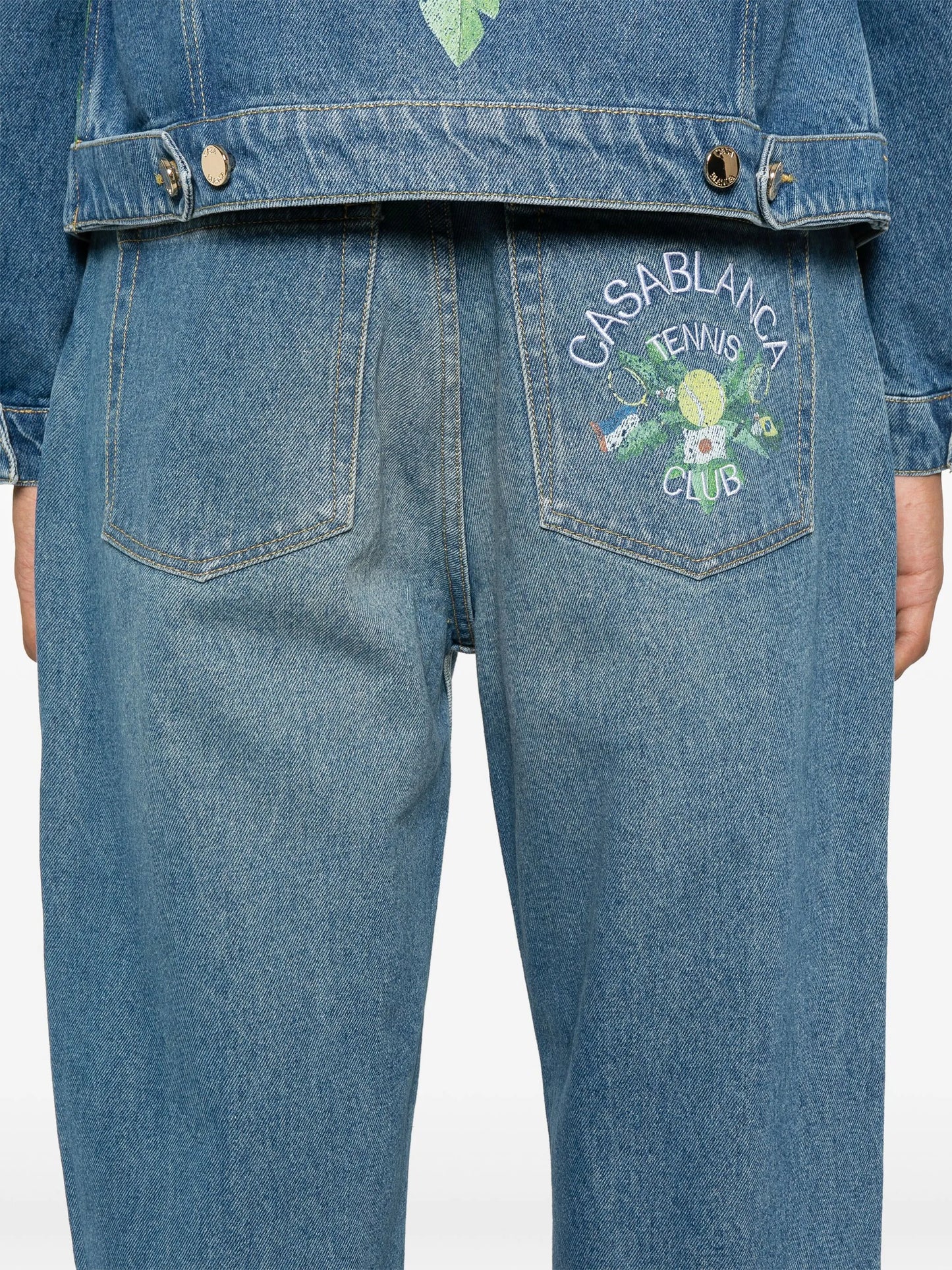 printed embroidered jeans