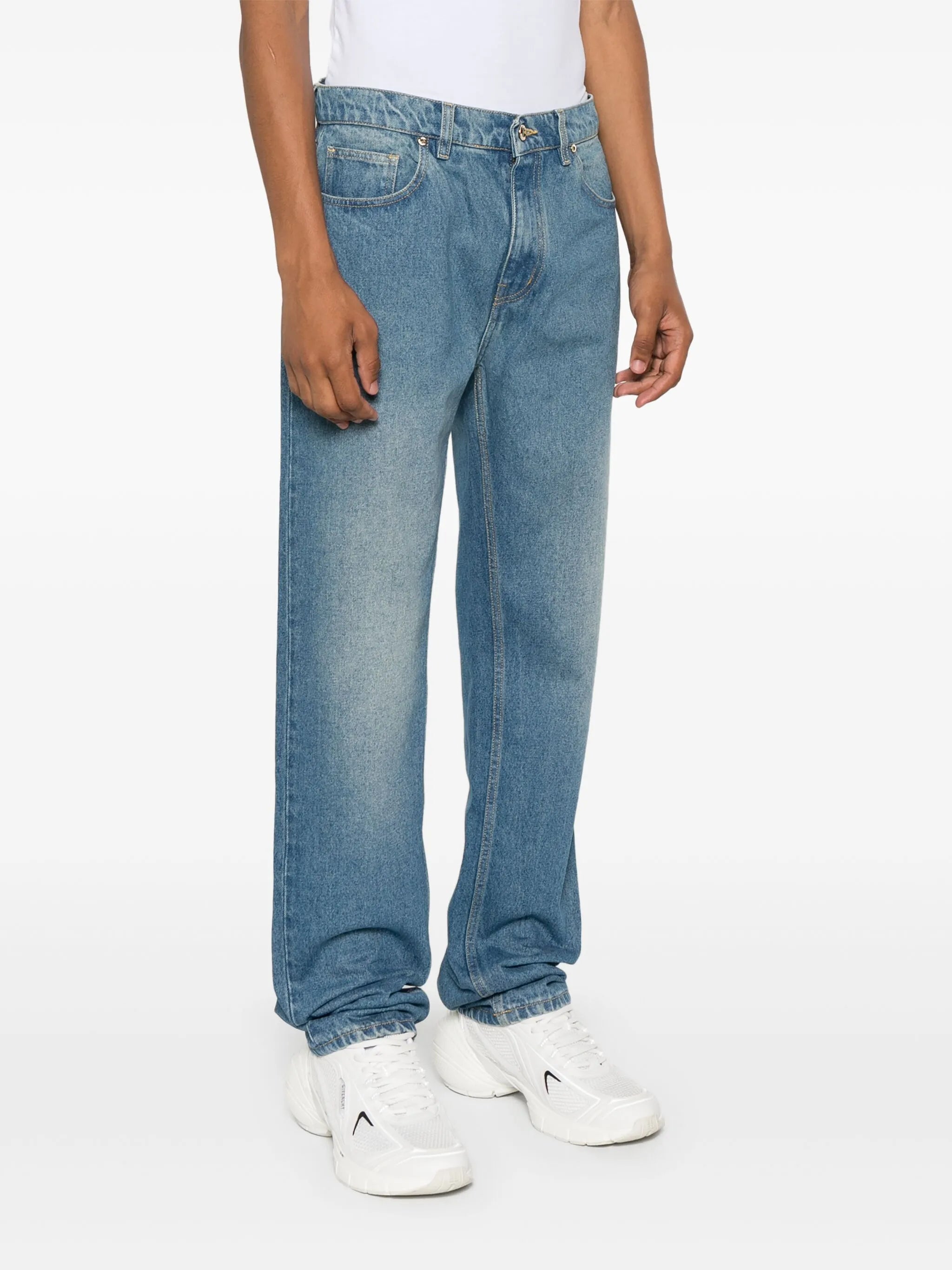 printed embroidered jeans