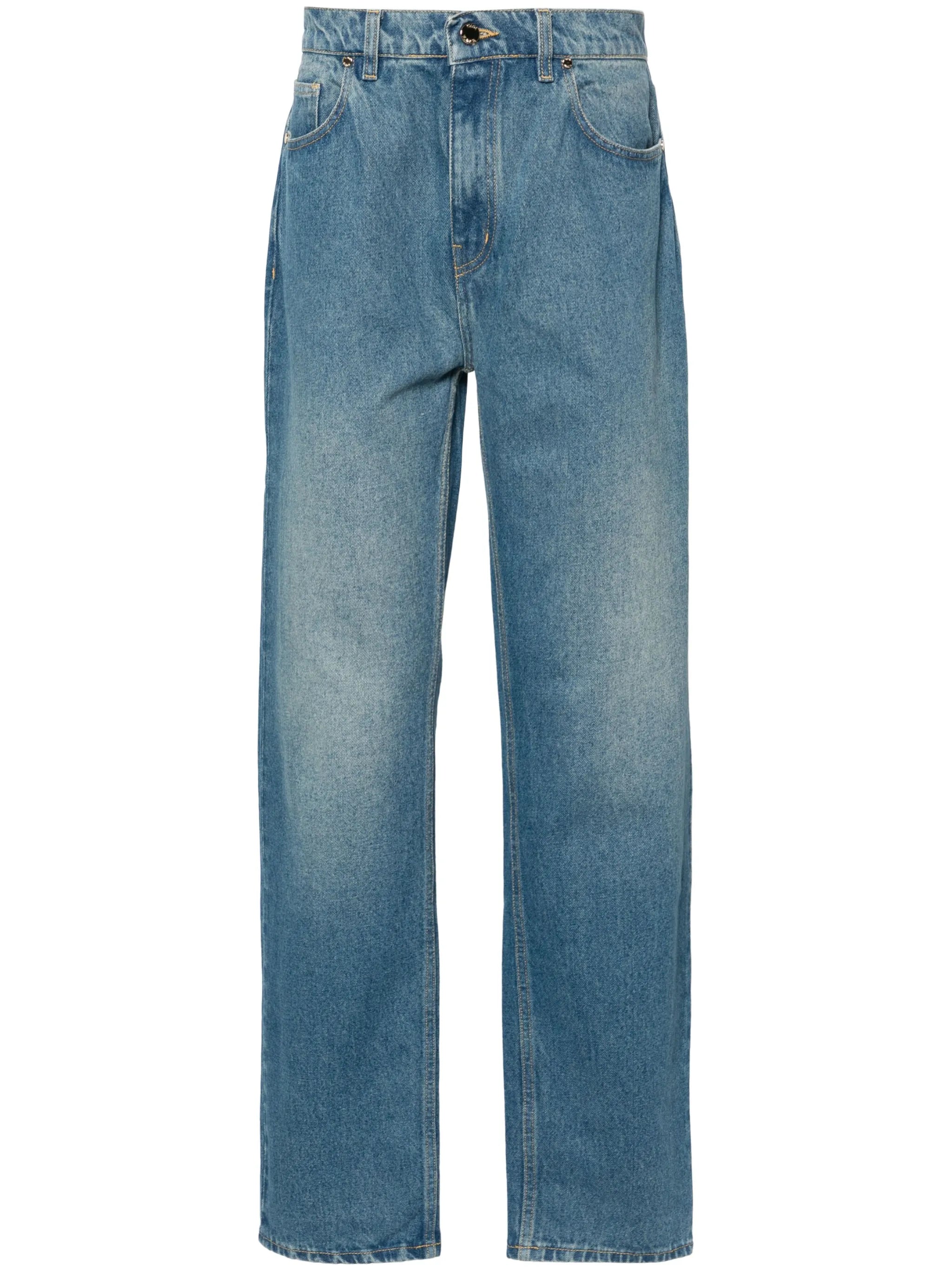 printed embroidered jeans