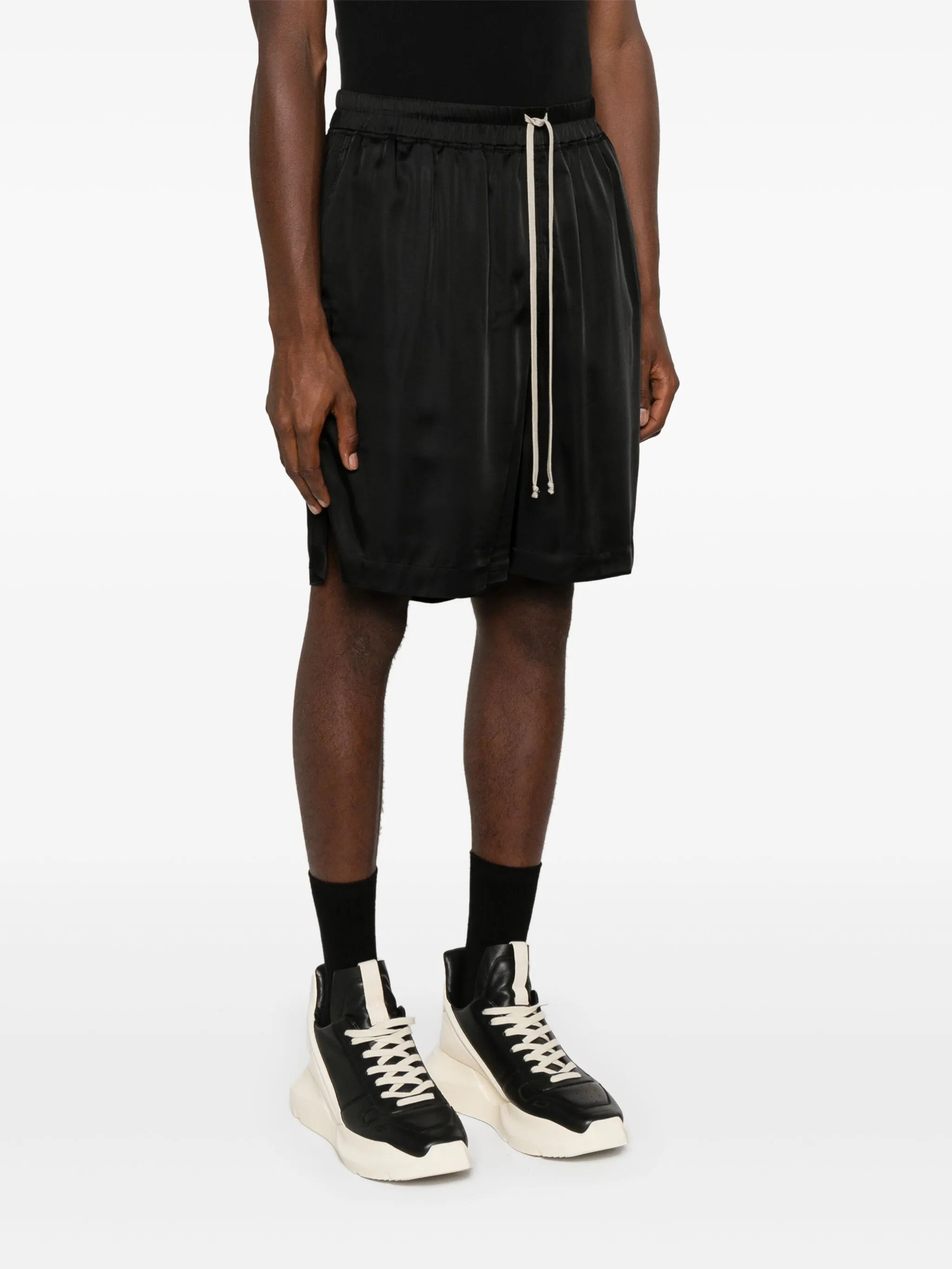 drawstring satin shorts