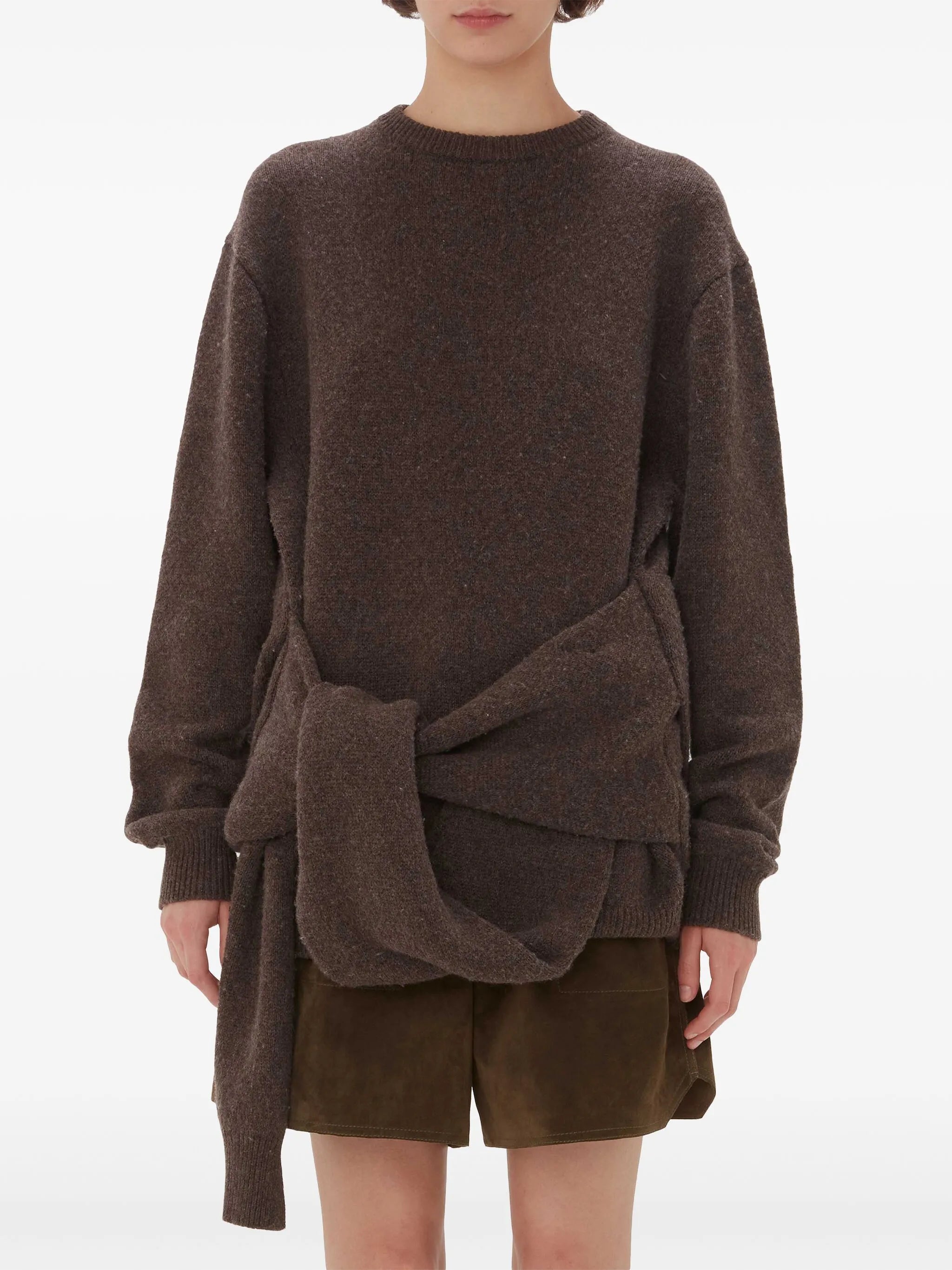 tie-front knit sweater