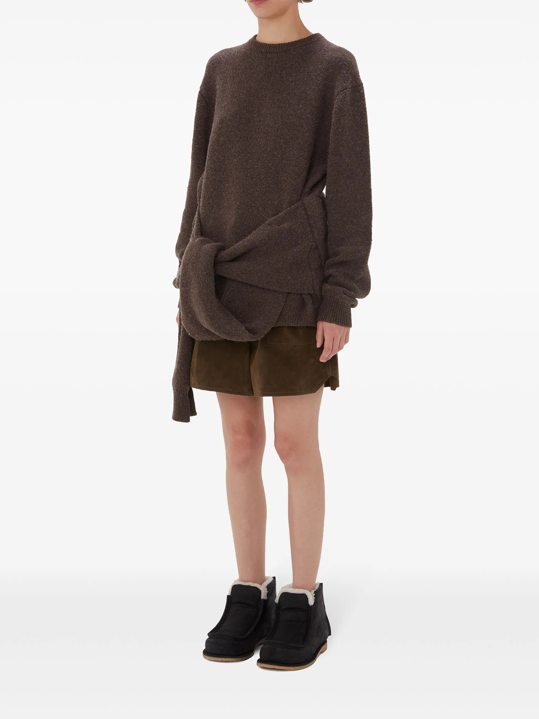 tie-front knit sweater