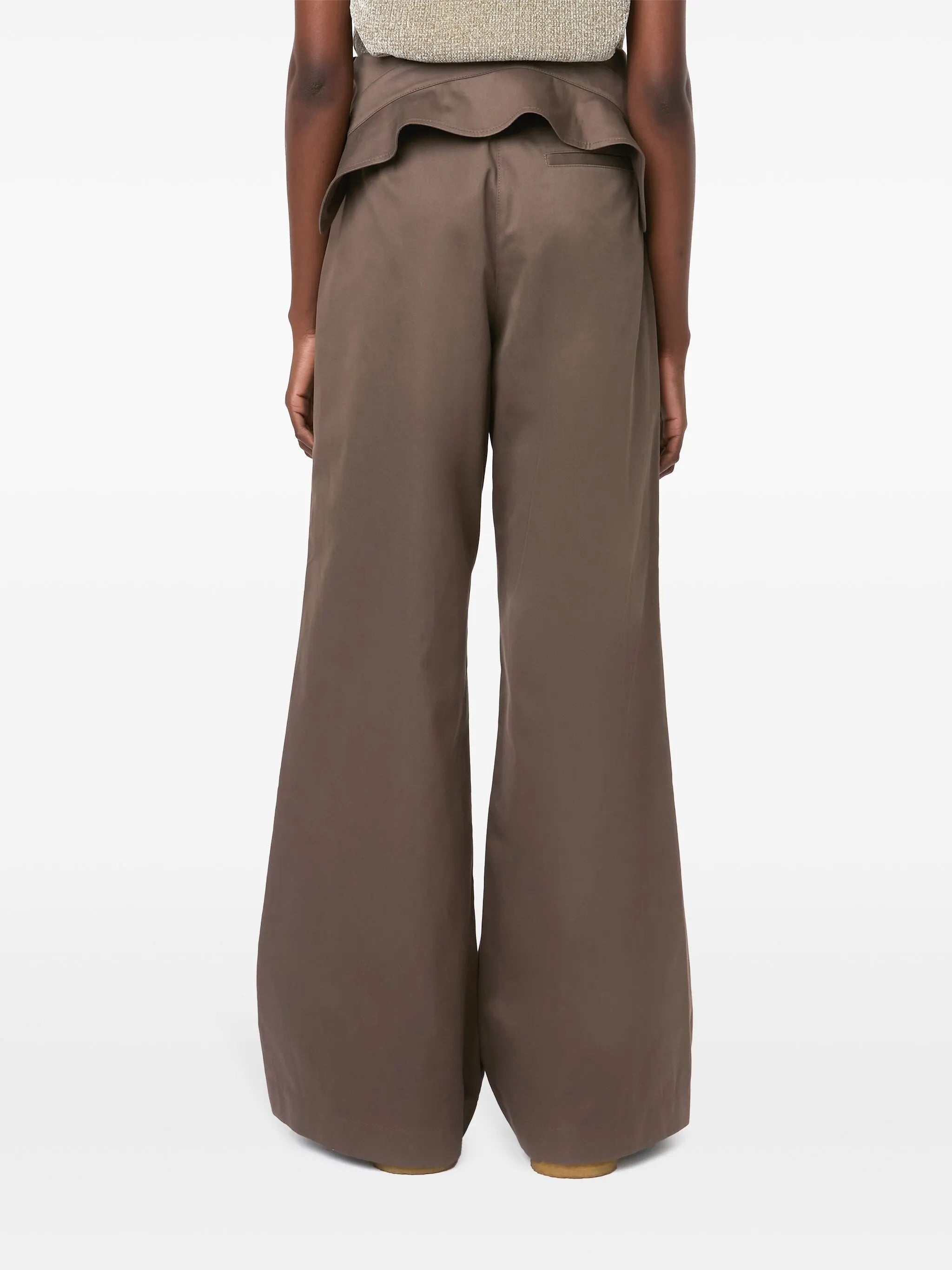 fold-over trench trousers