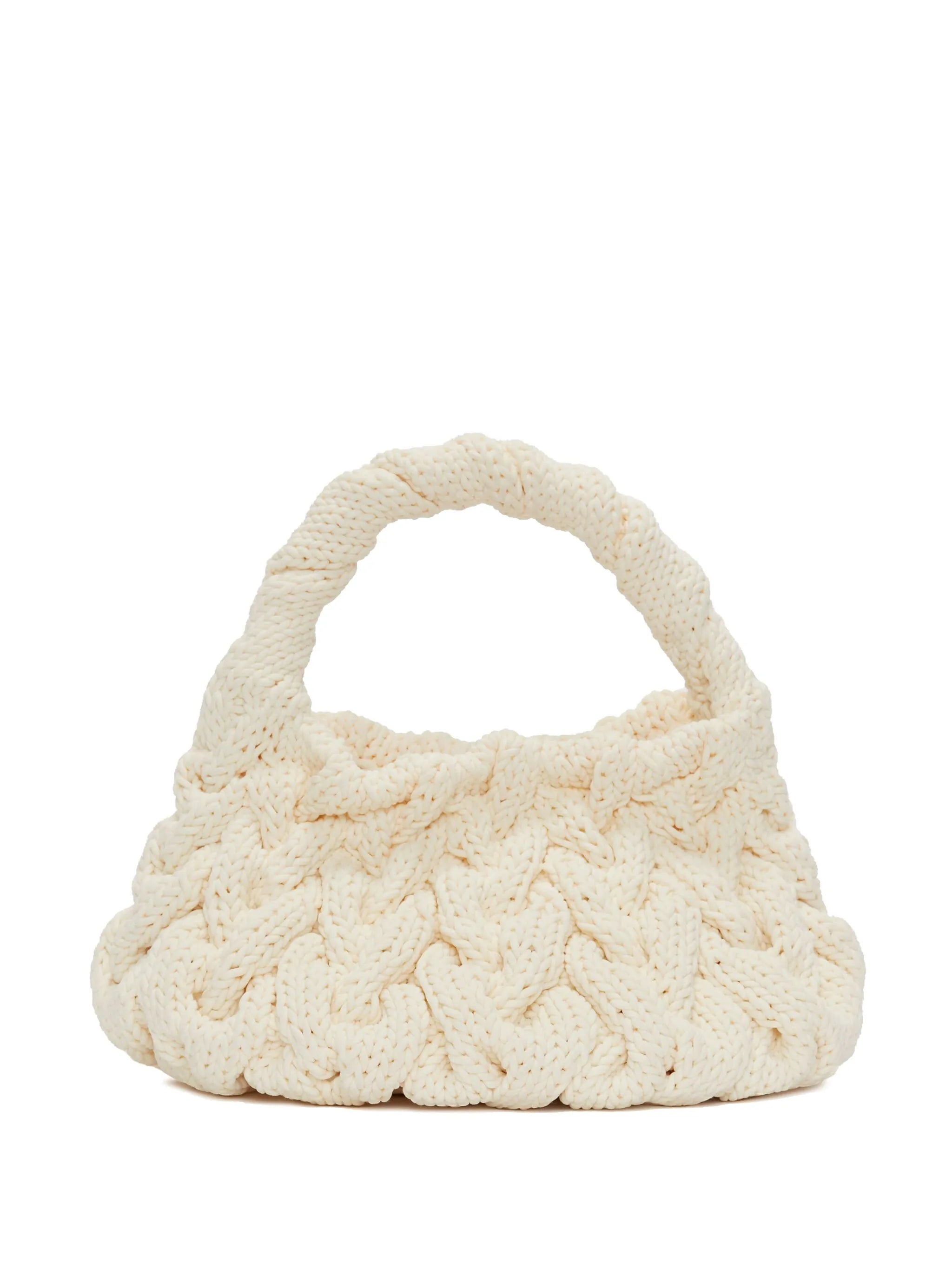cable-knit tote bag