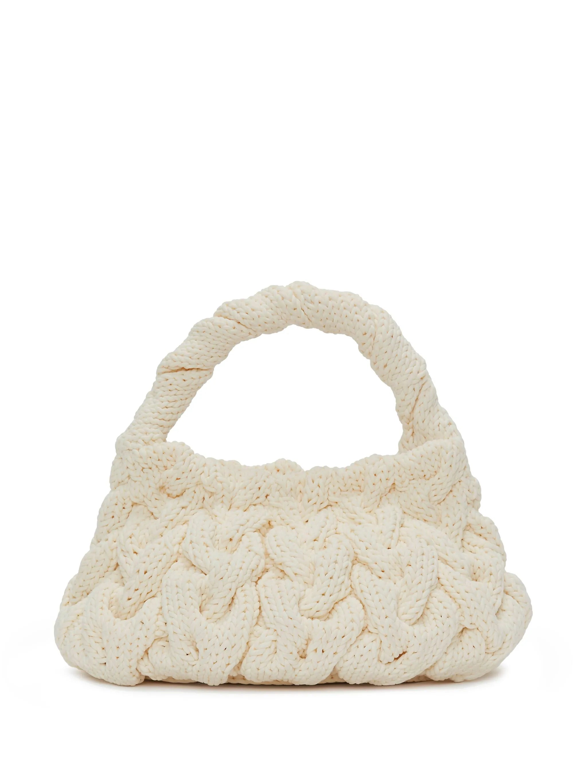 cable-knit tote bag