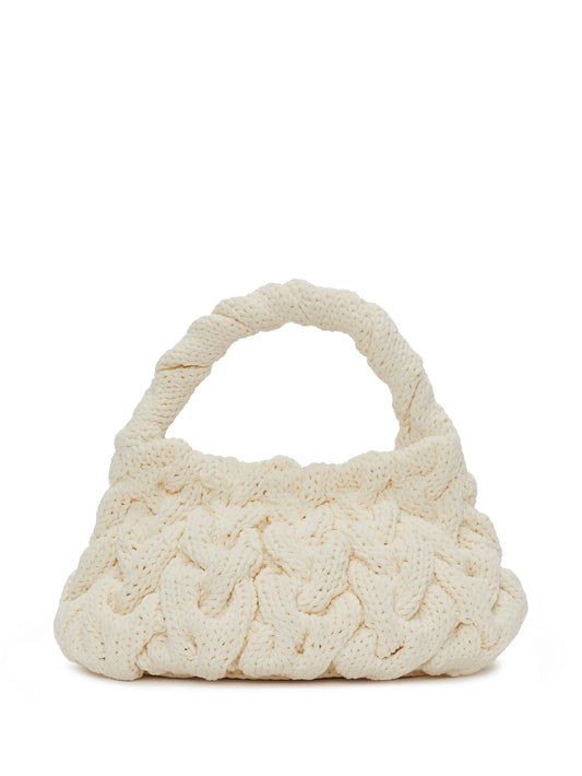 cable-knit tote bag