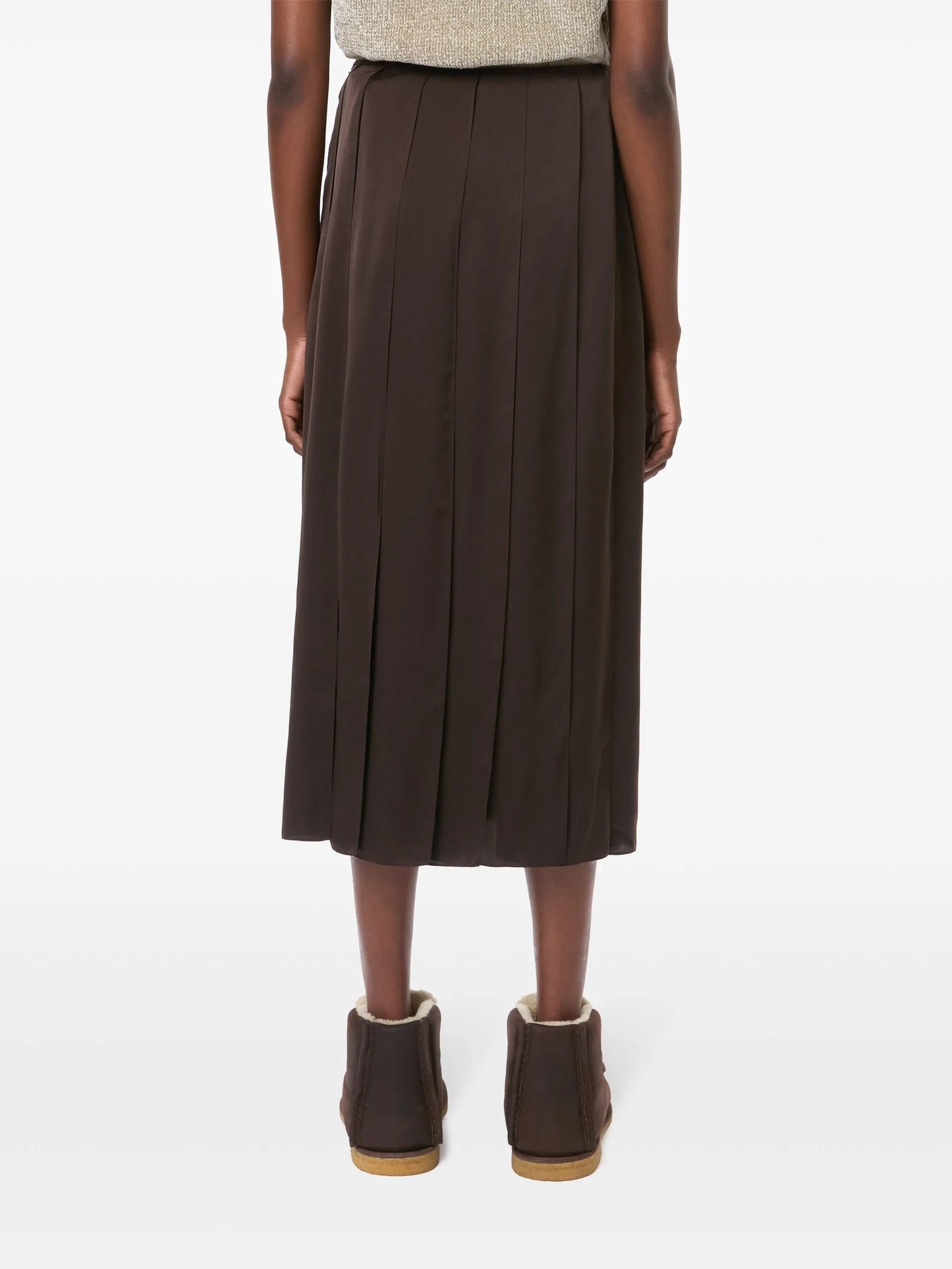 ribbon-panel midi skirt