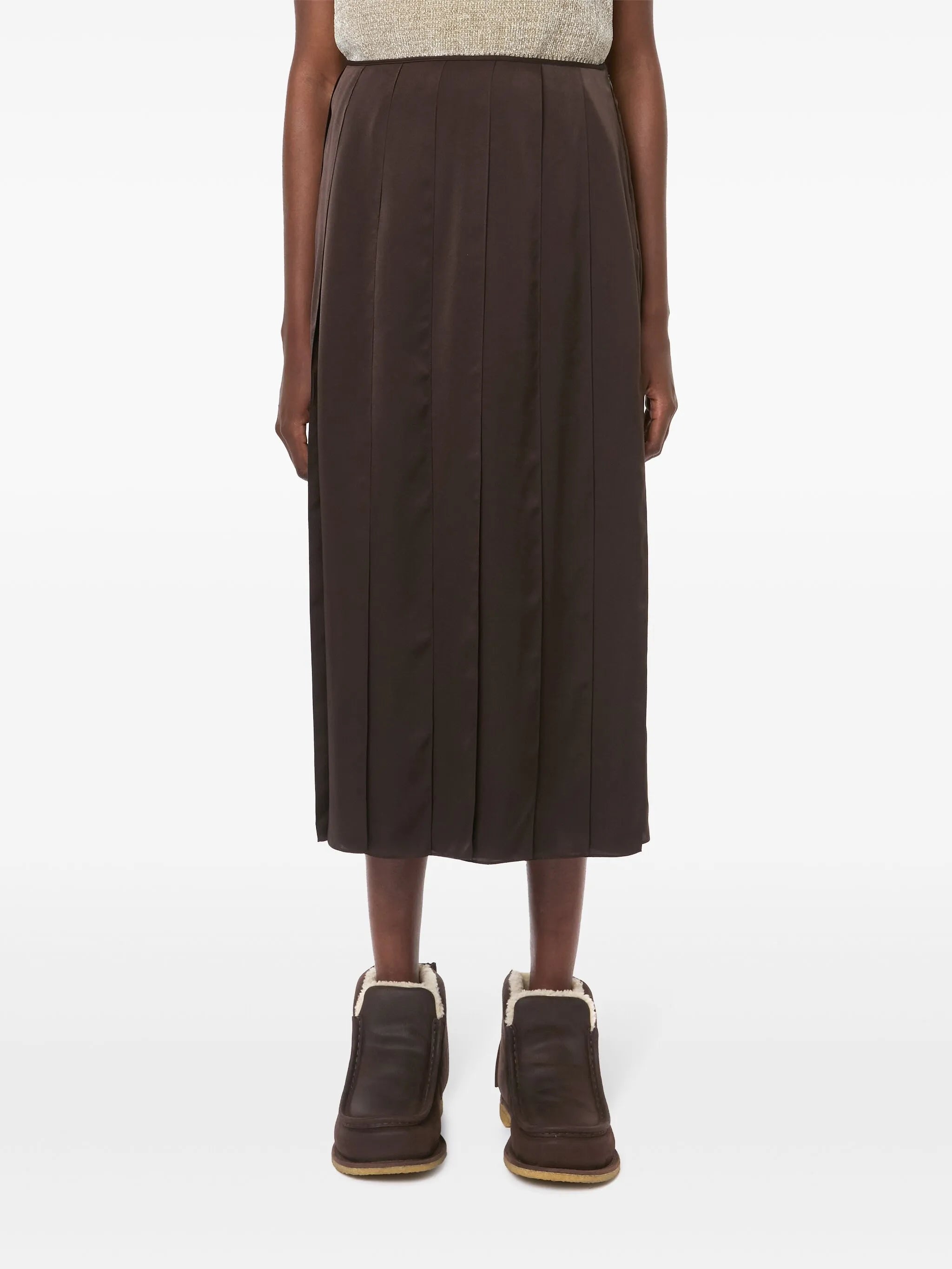 ribbon-panel midi skirt