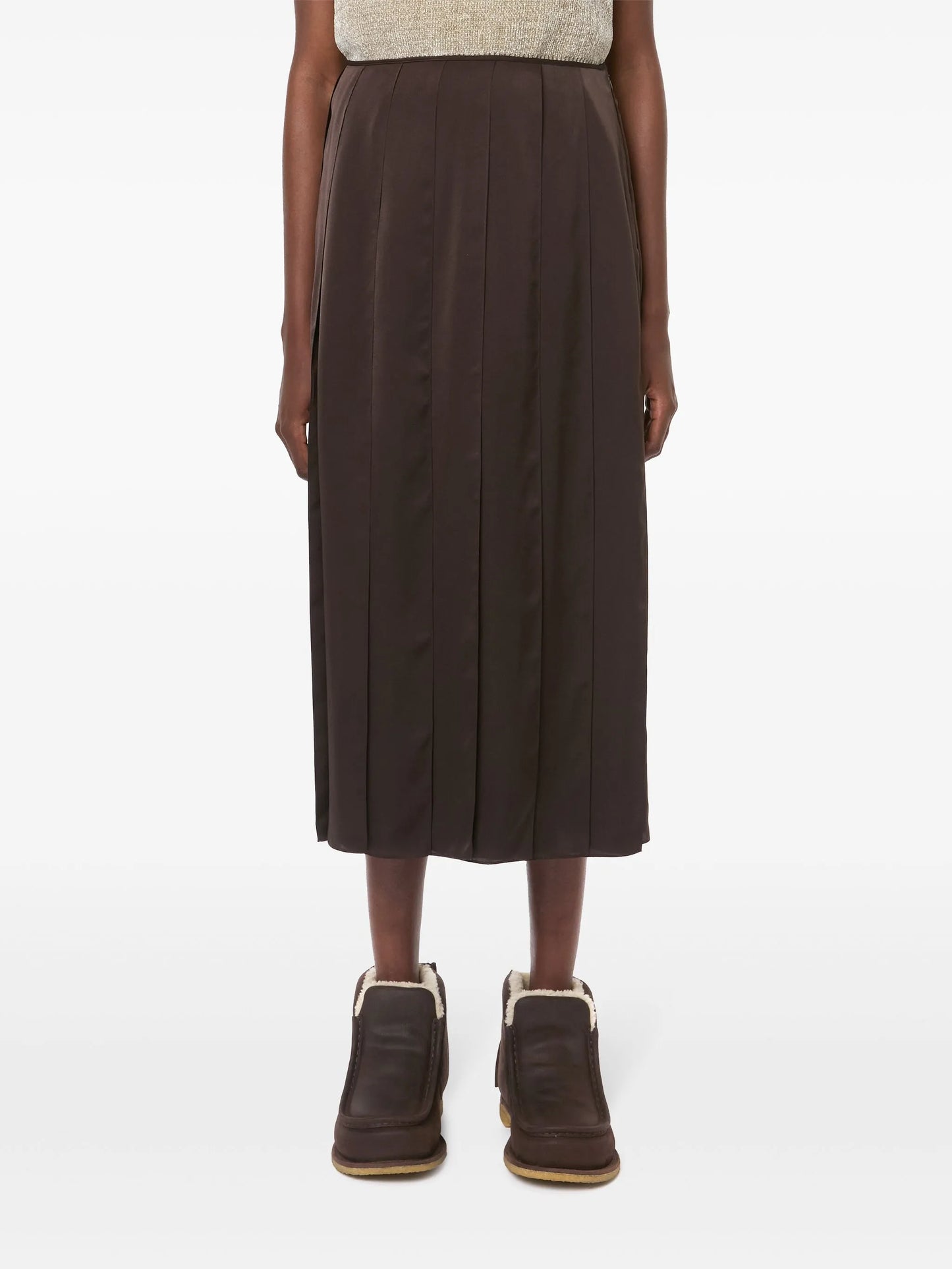 ribbon-panel midi skirt