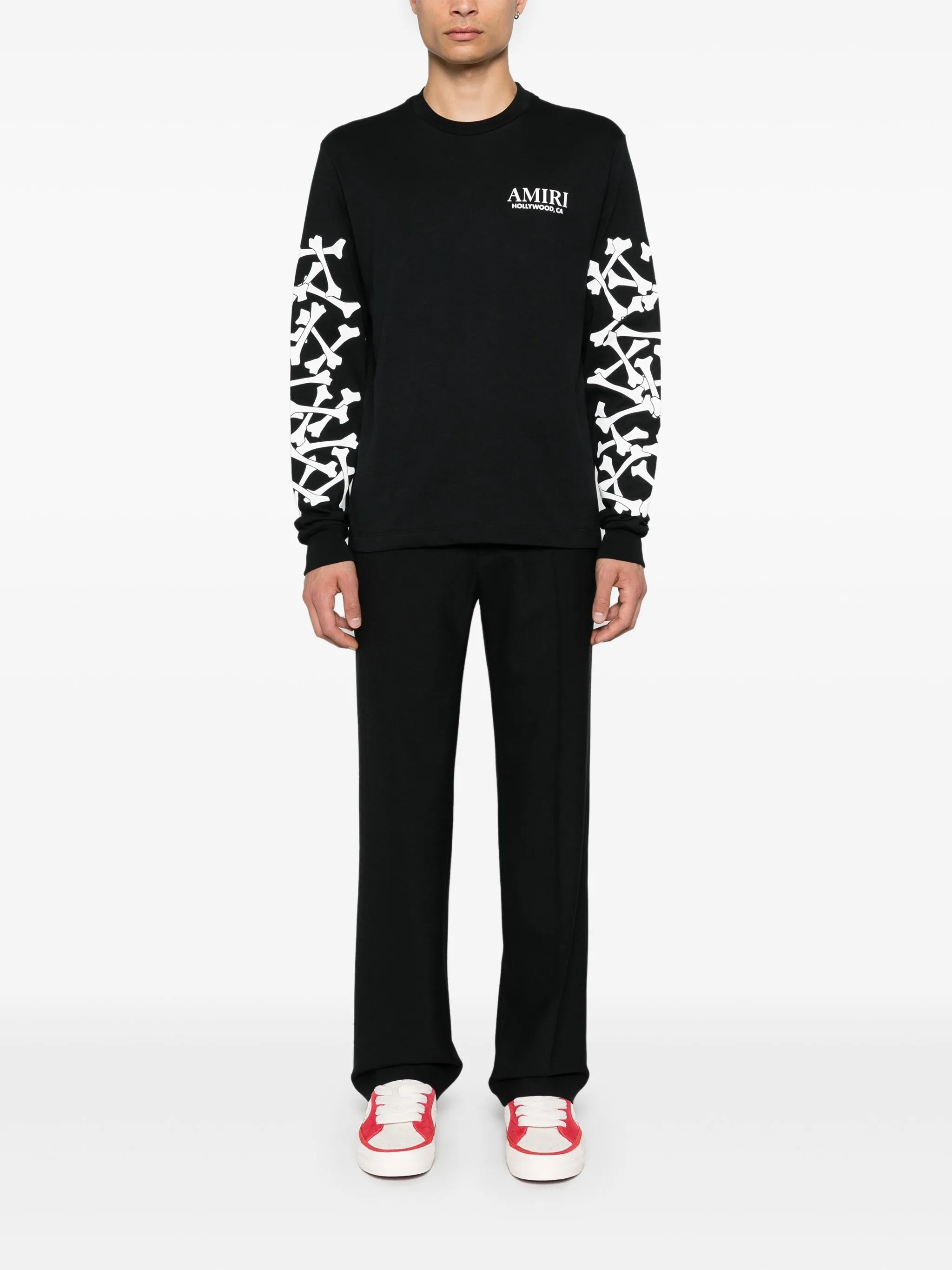 Bones stacked long-sleeve T-shirt