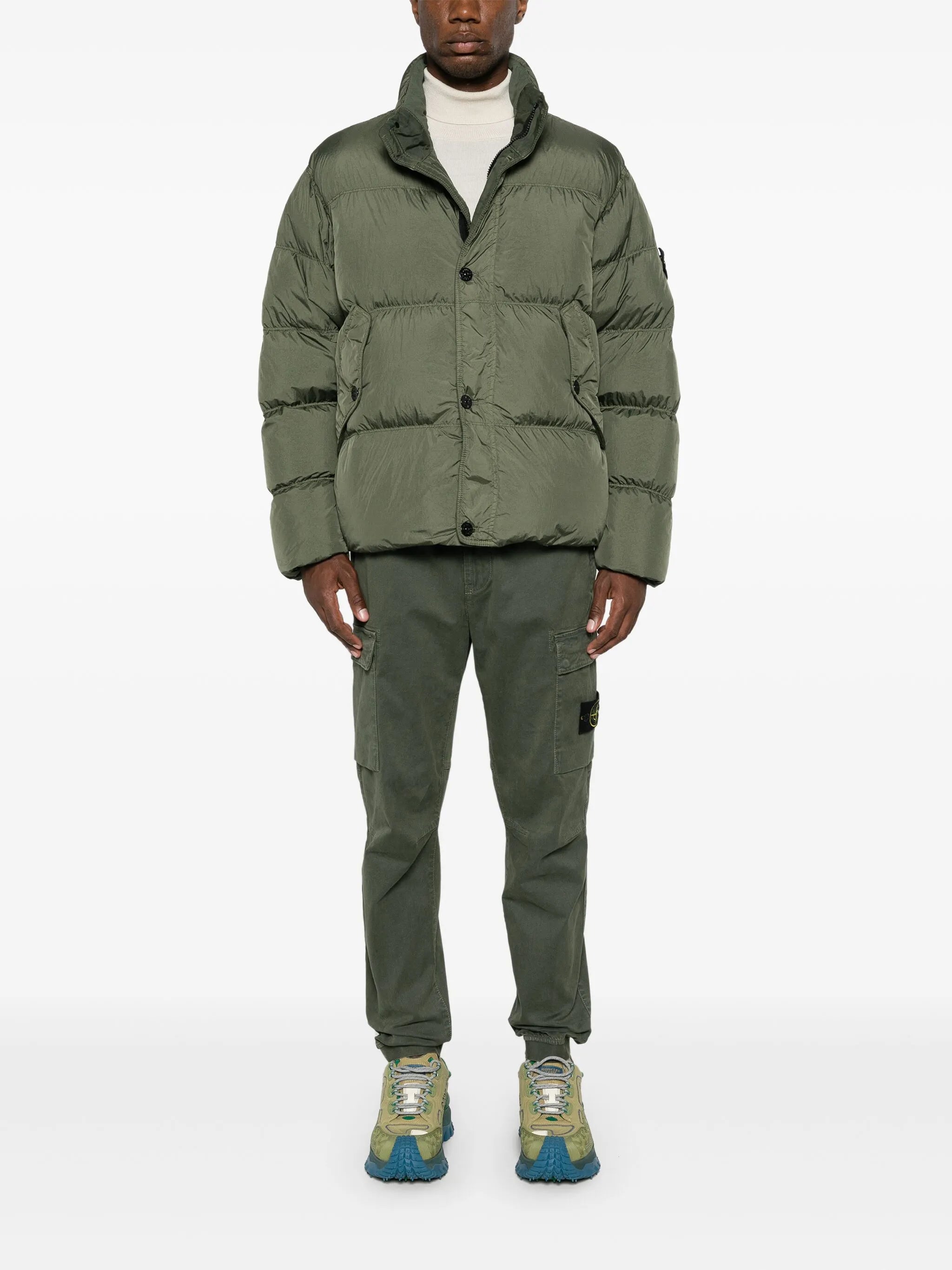 compass-badge puffer jacket