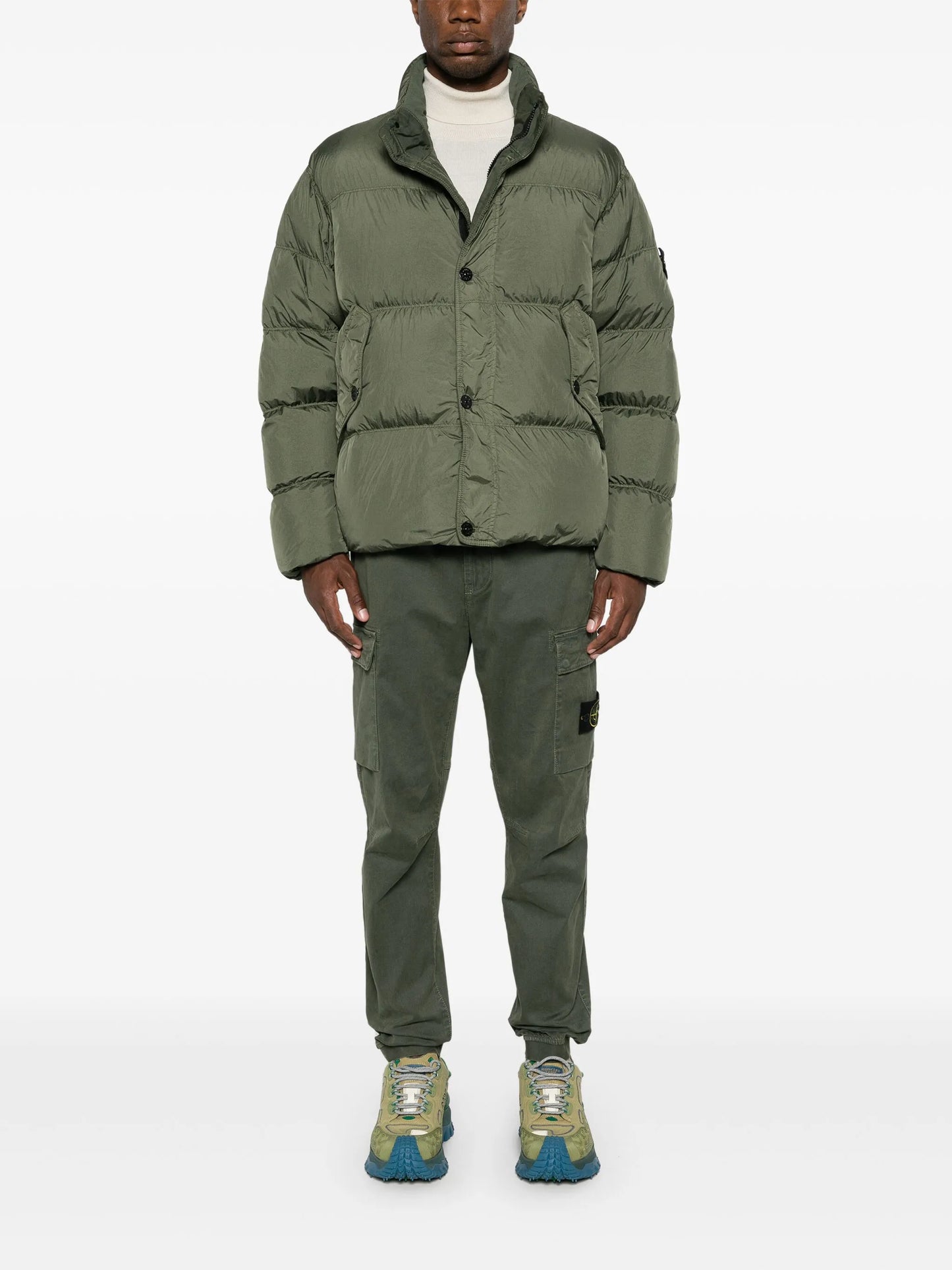 compass-badge puffer jacket