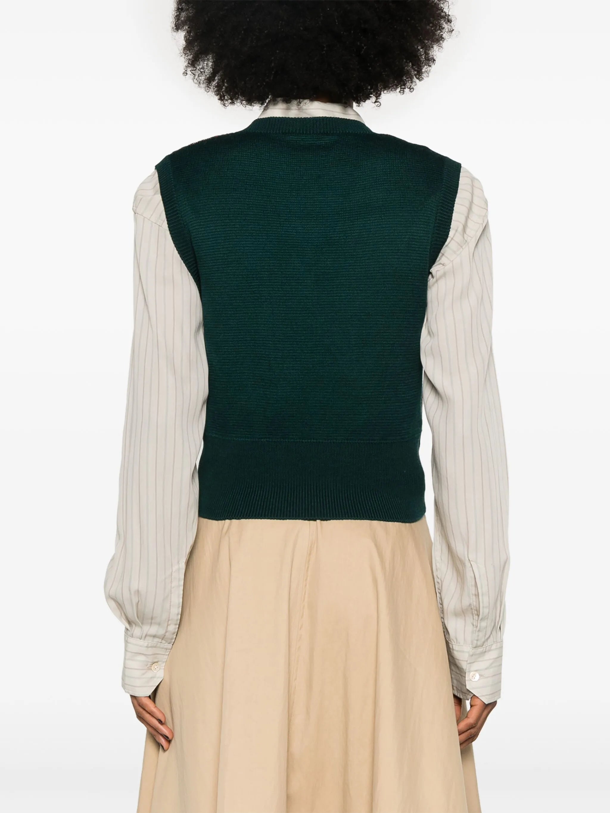 triangle-plaque argyle-knit vest