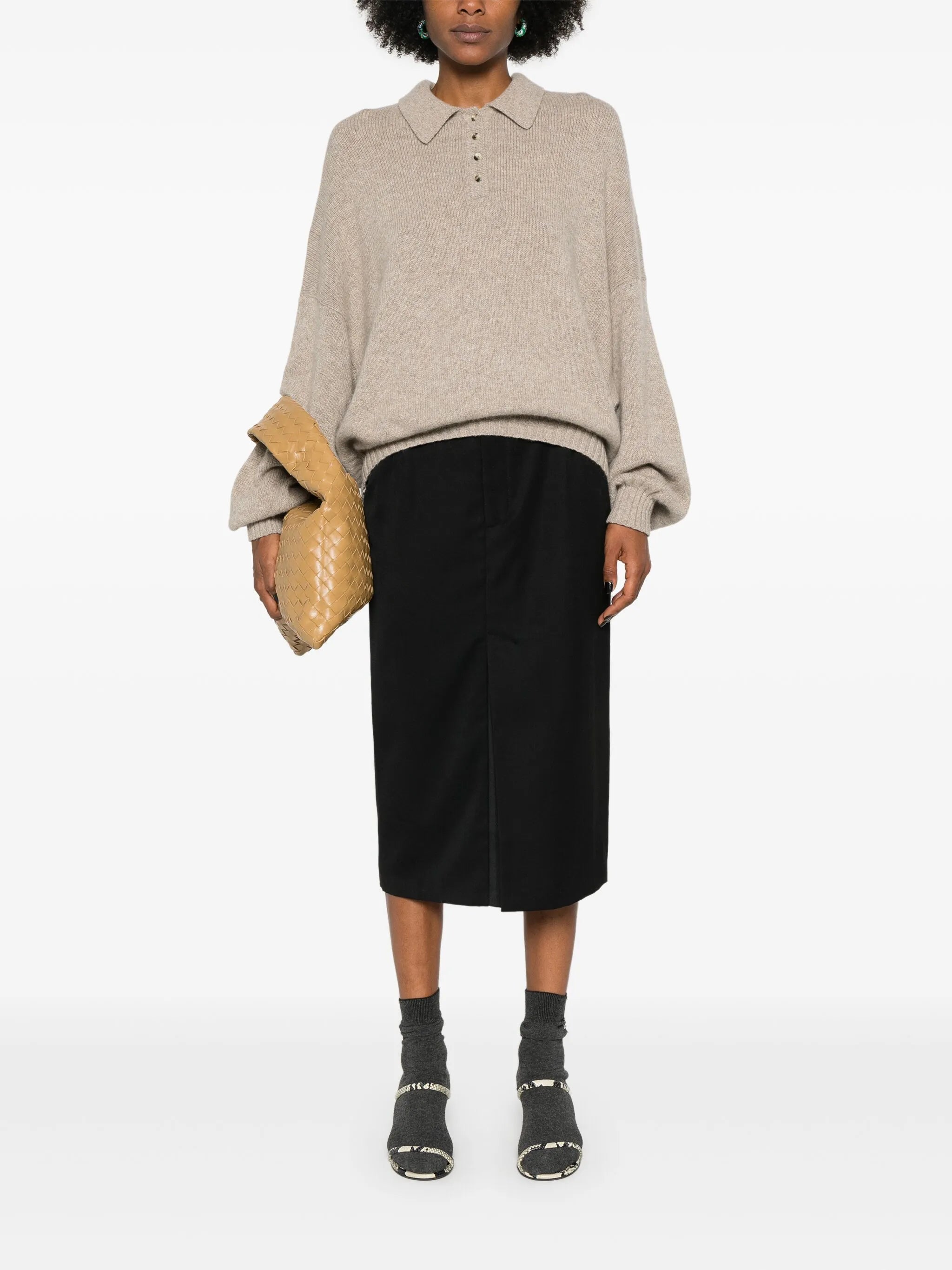 Rene cashmere blend polo jumper