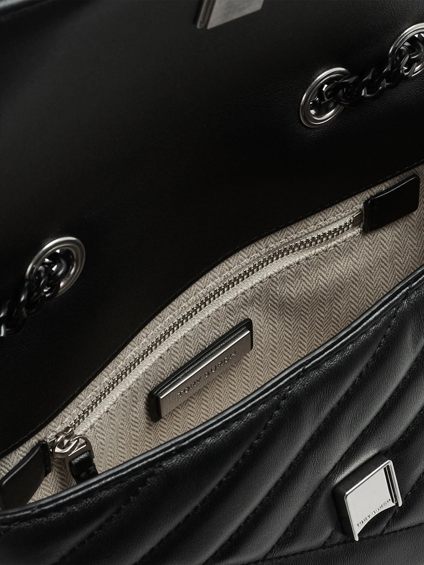 small Kira Chevron Powder coated convertible shoulder bag