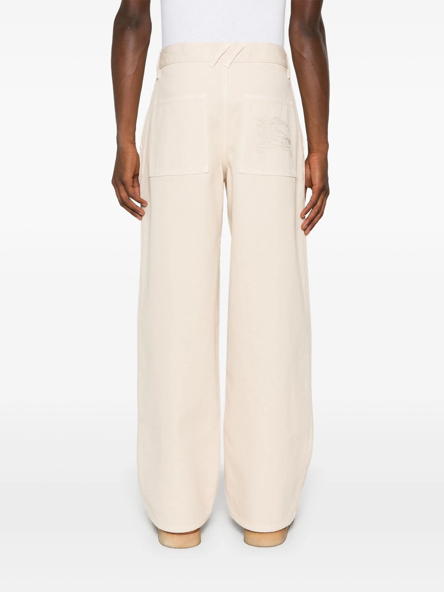 Equestrian Knight-embroidered loose jeans