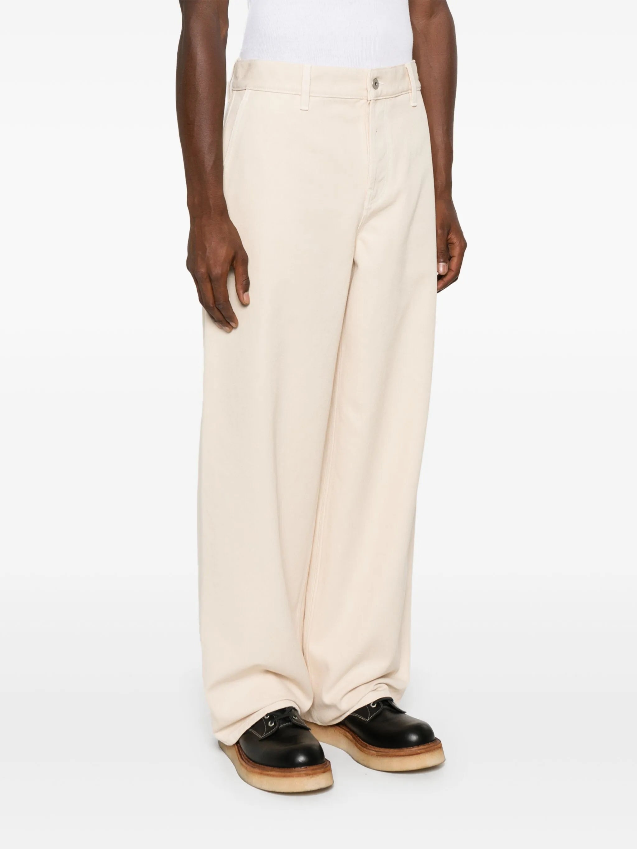 Equestrian Knight-embroidered loose jeans