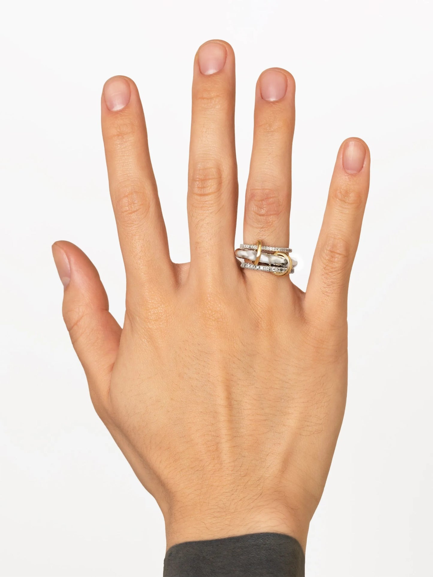 18kt yellow gold Theo Vulcan diamond ring