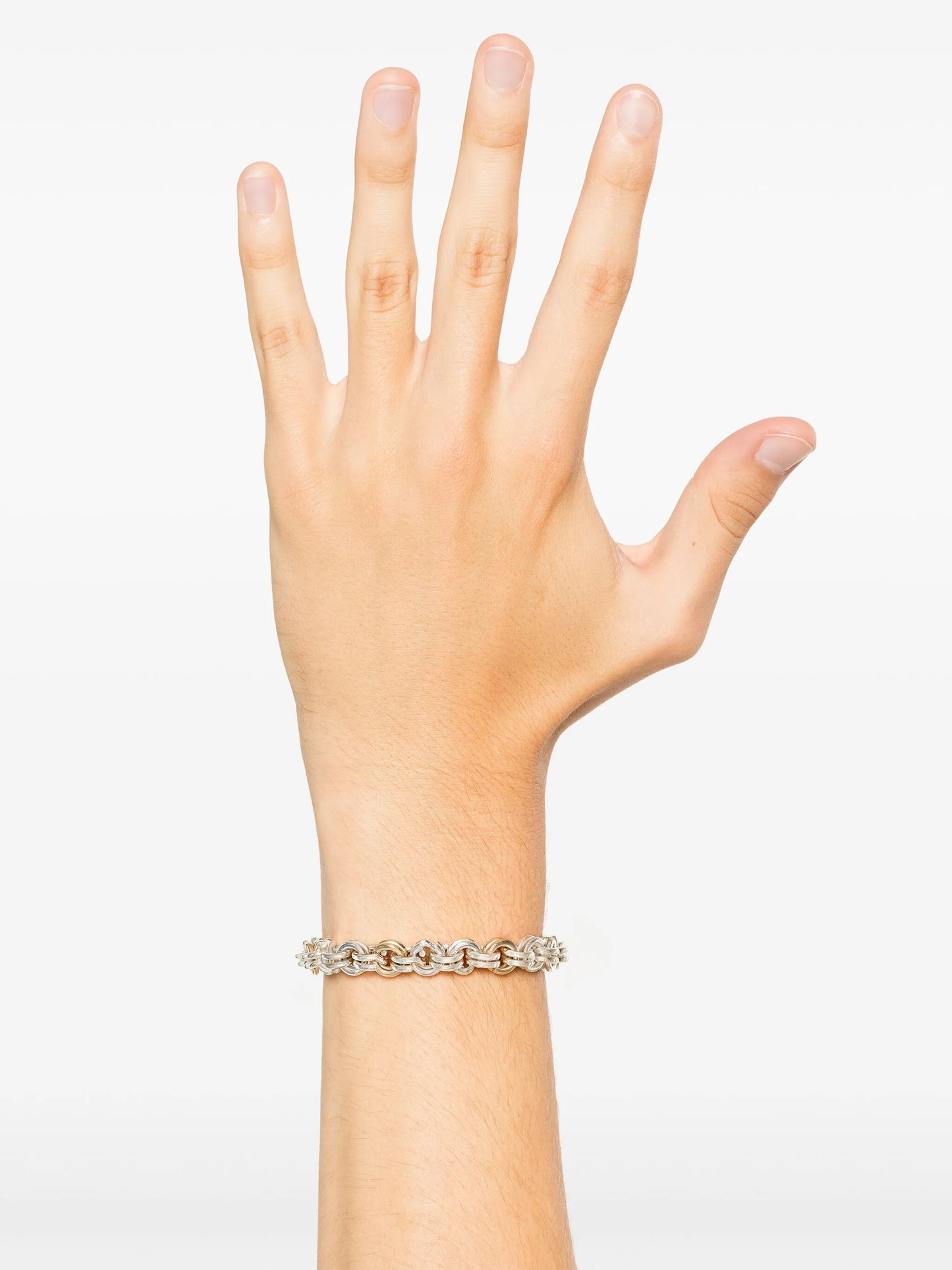 14K yellow gold two-tone bracelet