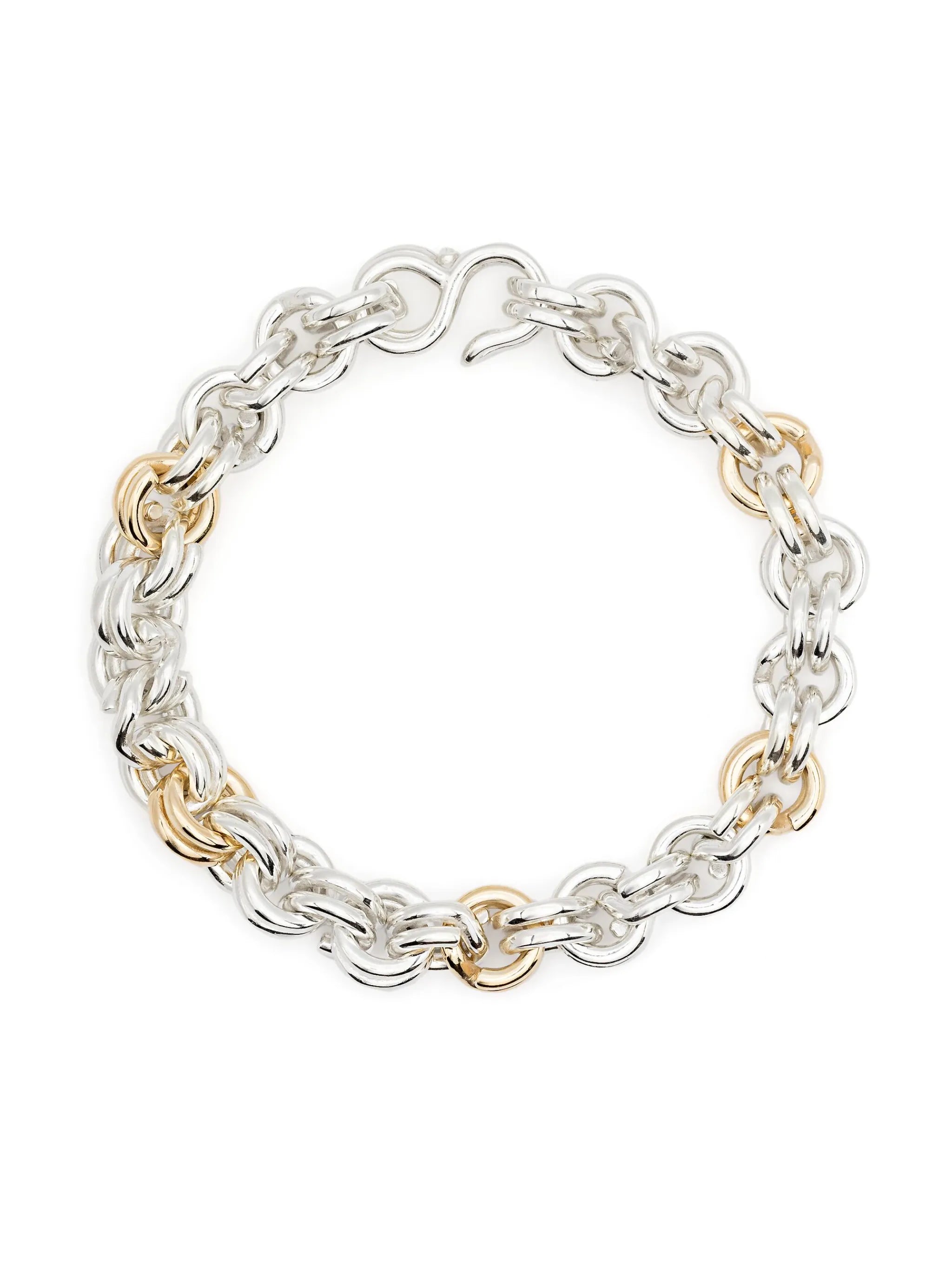 14K yellow gold two-tone bracelet