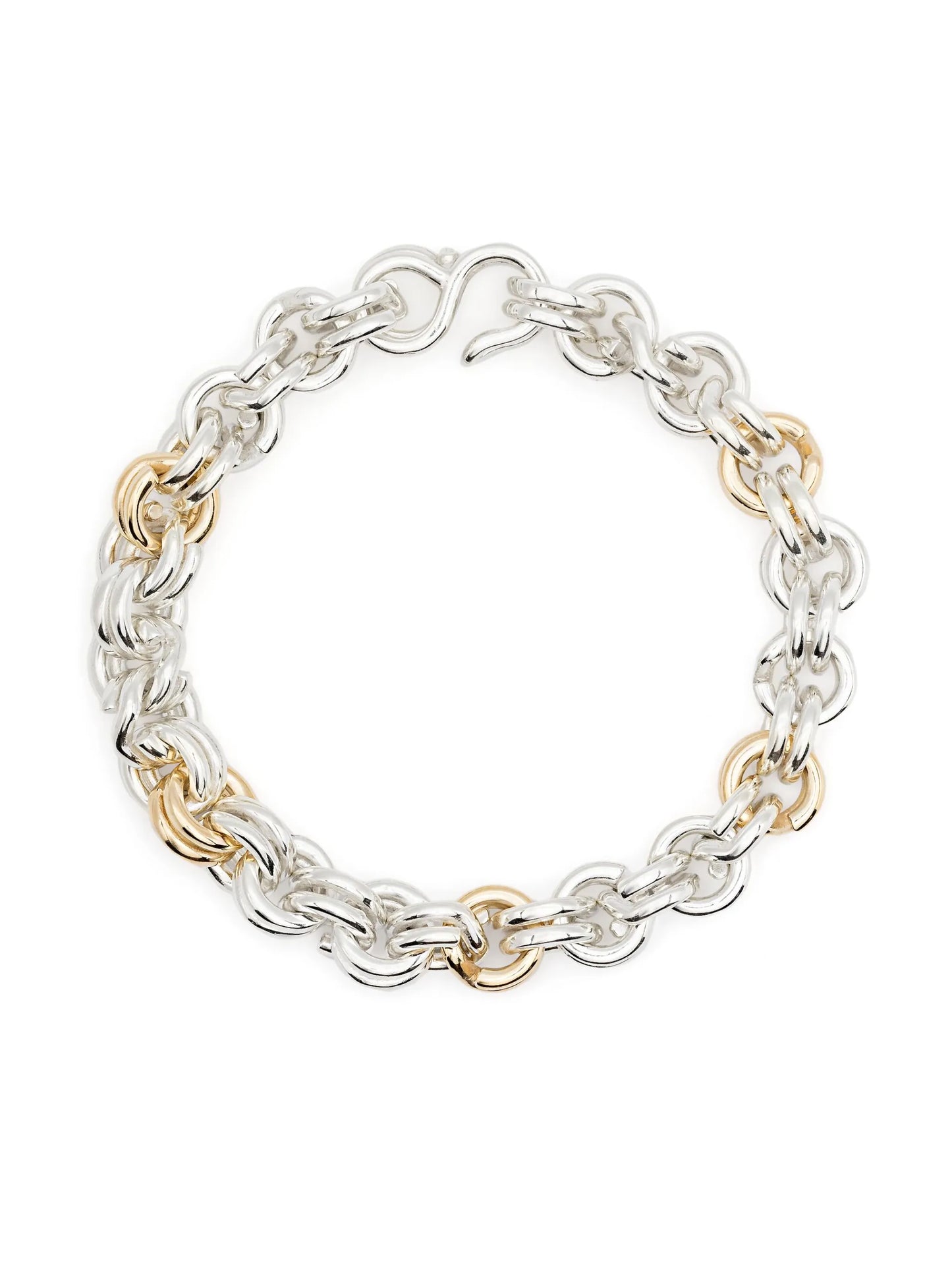 14K yellow gold two-tone bracelet