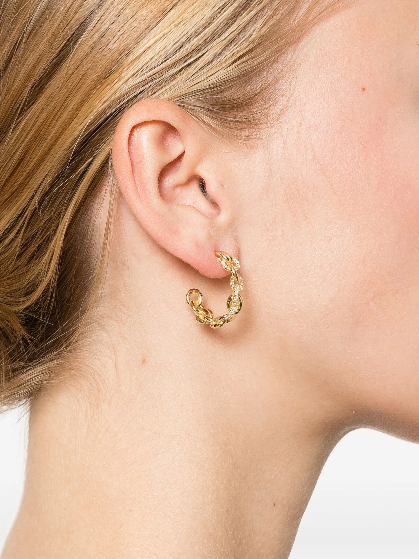 18kt yellow gold Fused Serpens diamond earrings