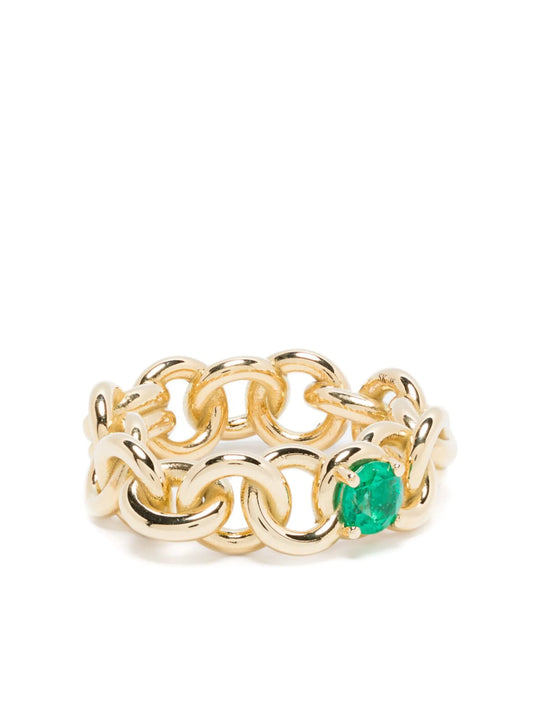 18kt yellow gold Fused Serpens emerald ring
