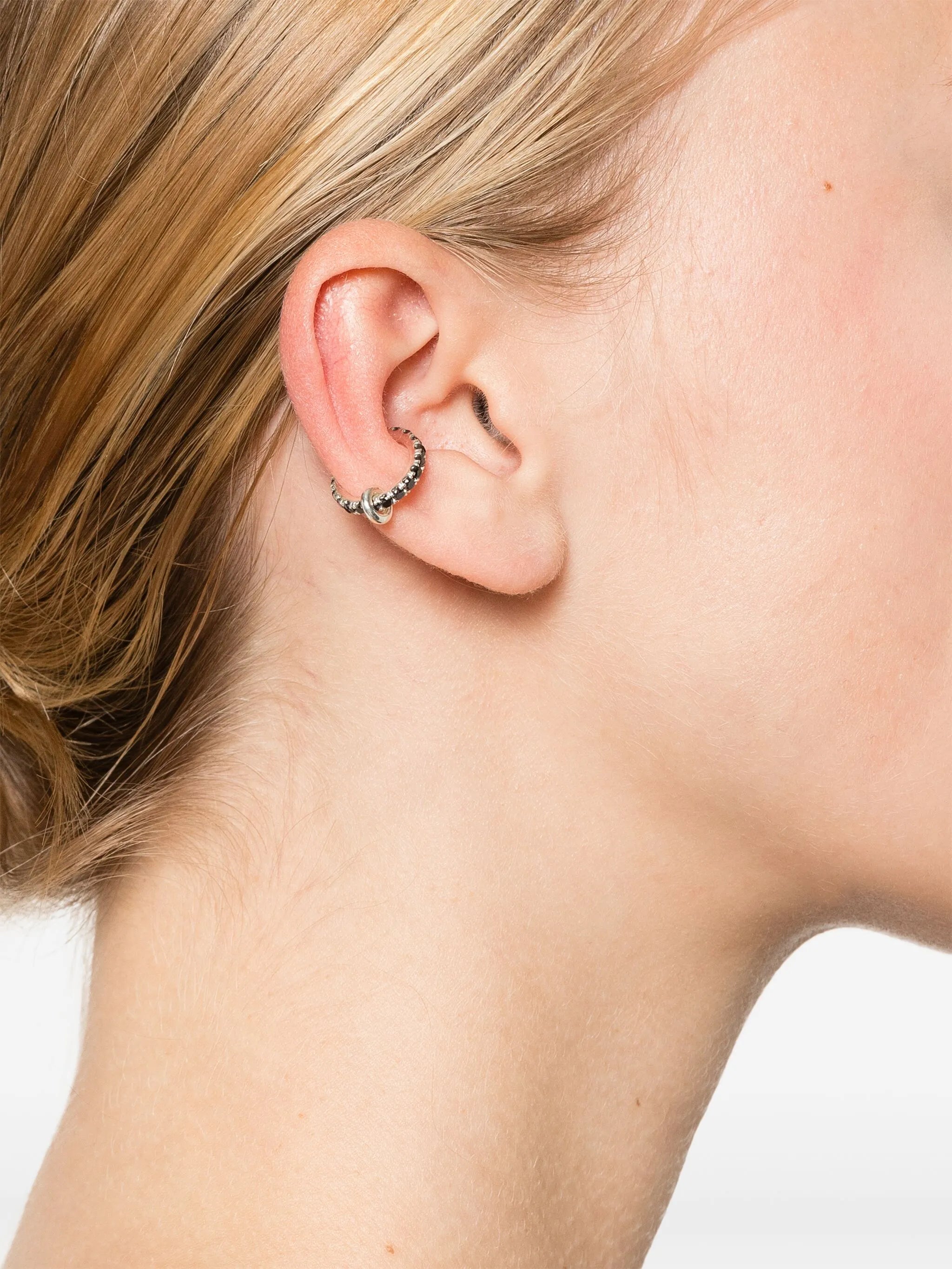 sterling silver Elara black diamond ear cuff