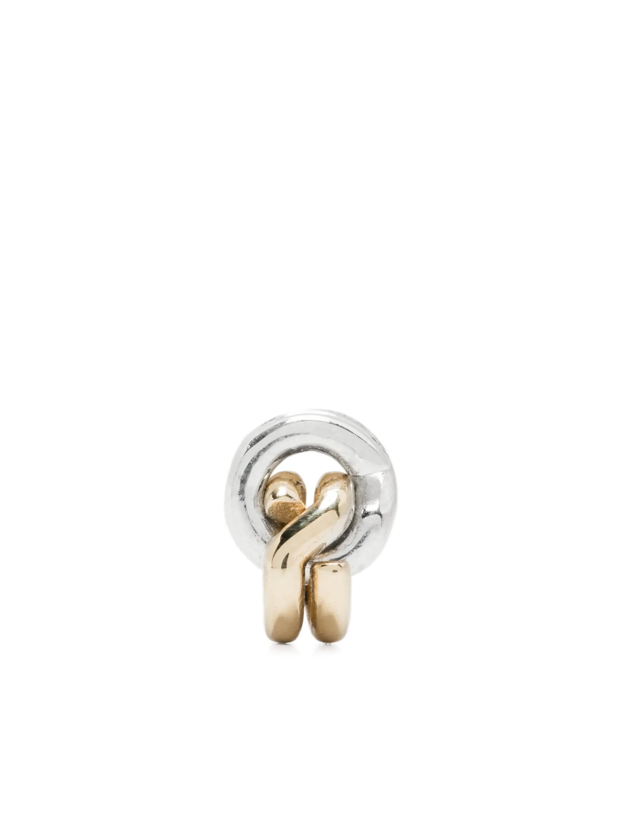 14K yellow gold articulated-links single earring