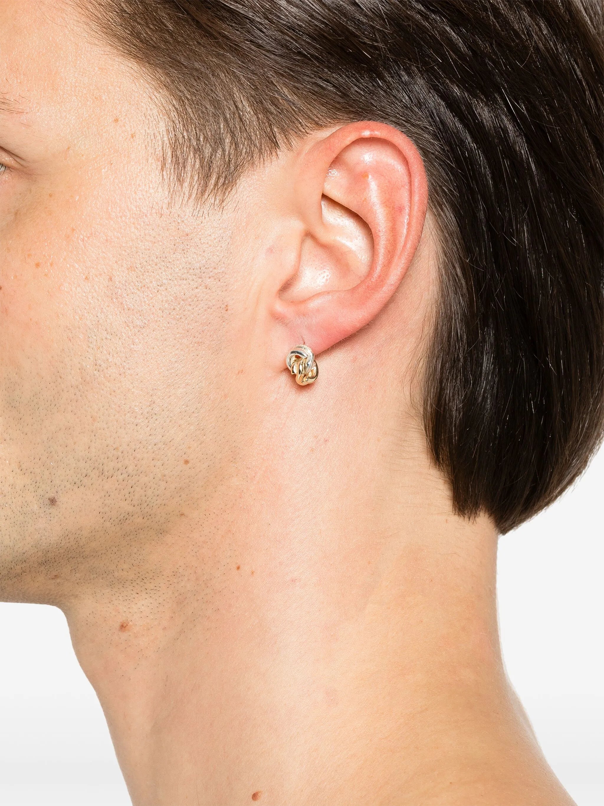 14K yellow gold articulated-links single earring