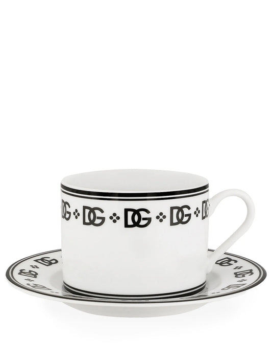 DG logo teacup and saucer (set of two)