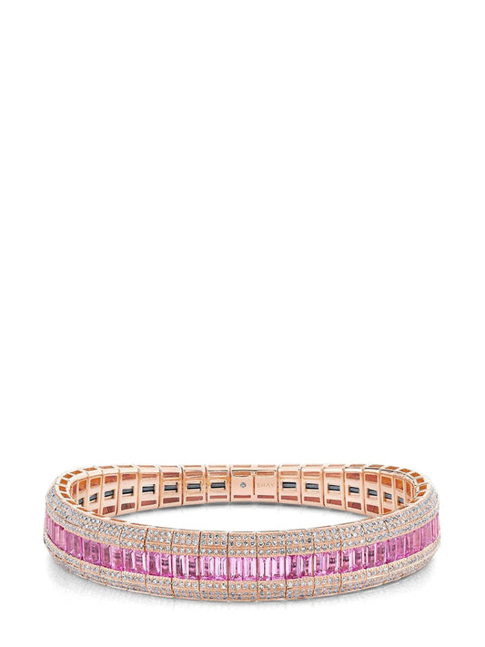 18kt rose gold Scales diamond and sapphire bracelet