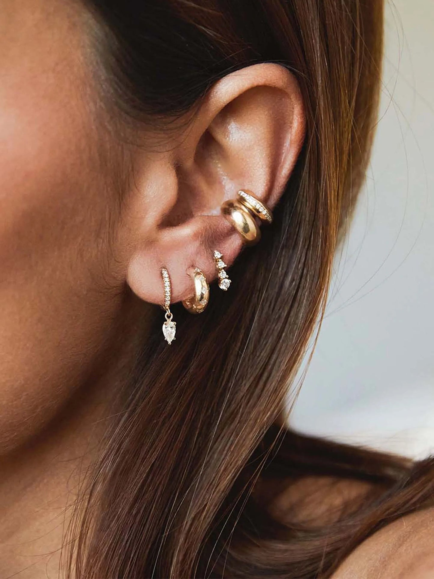 14kt yellow gold diamond ear cuff