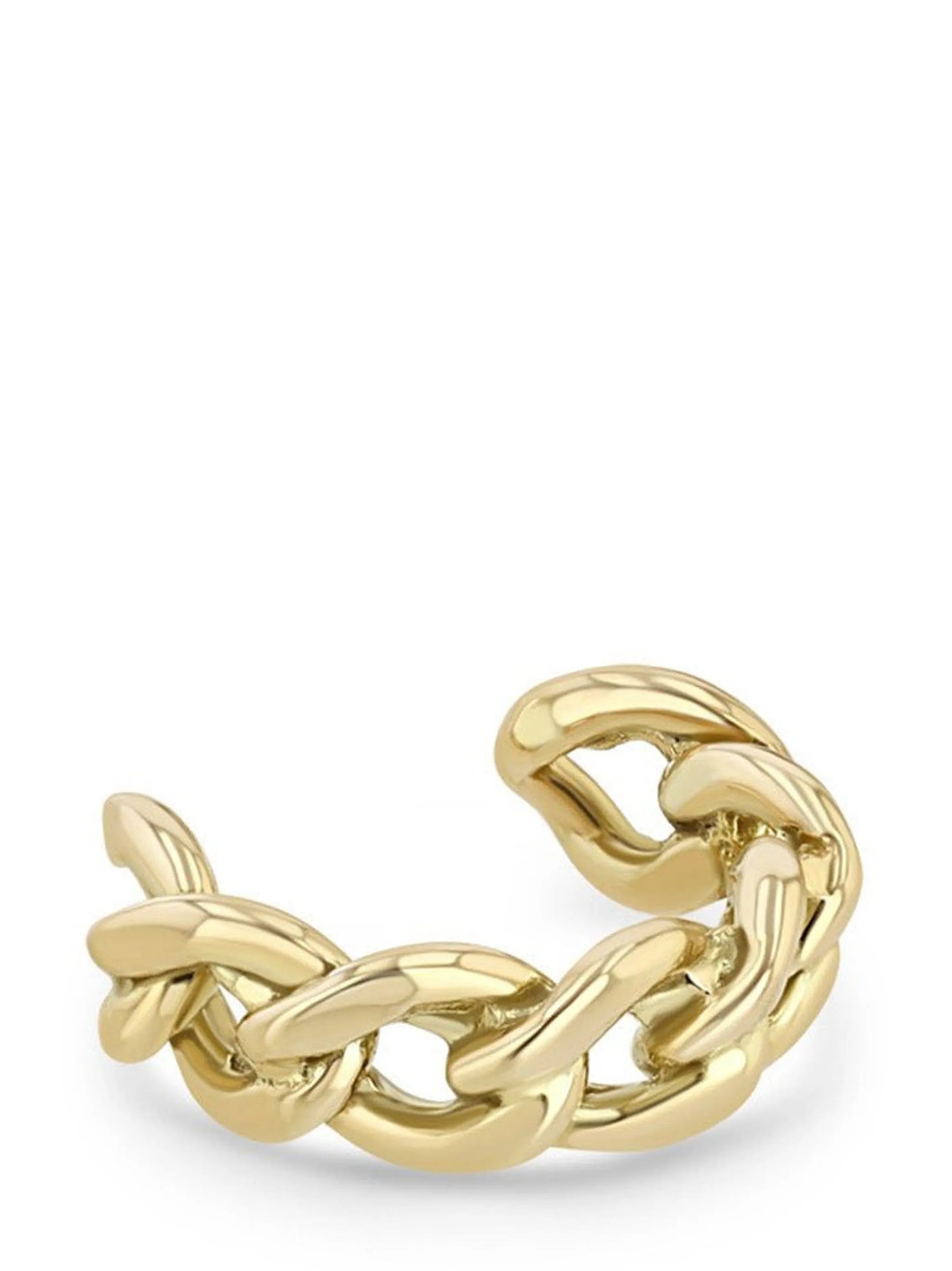 14kt yellow gold medium curb chain ear cuff