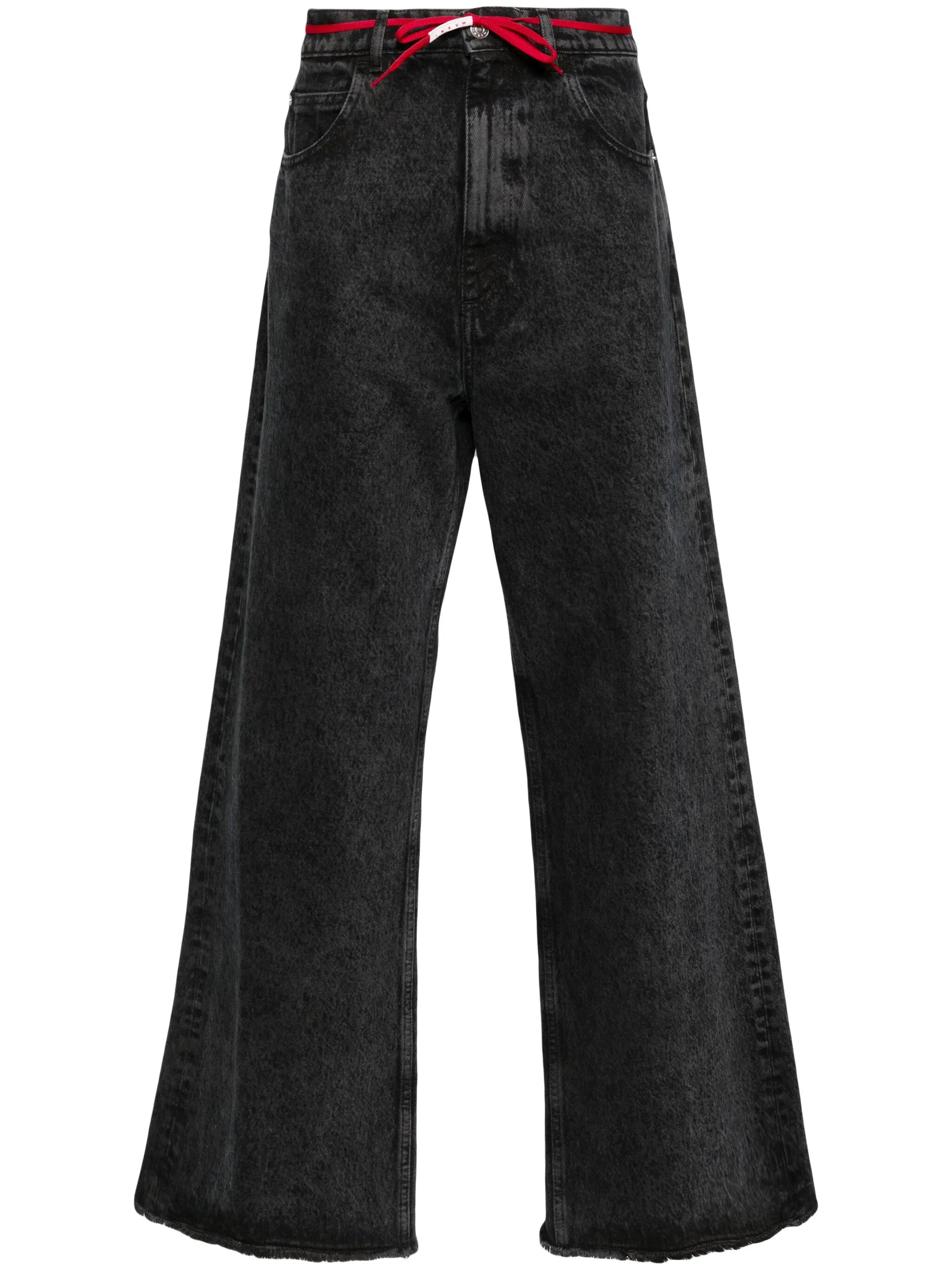 marble-dyed wide-leg jeans
