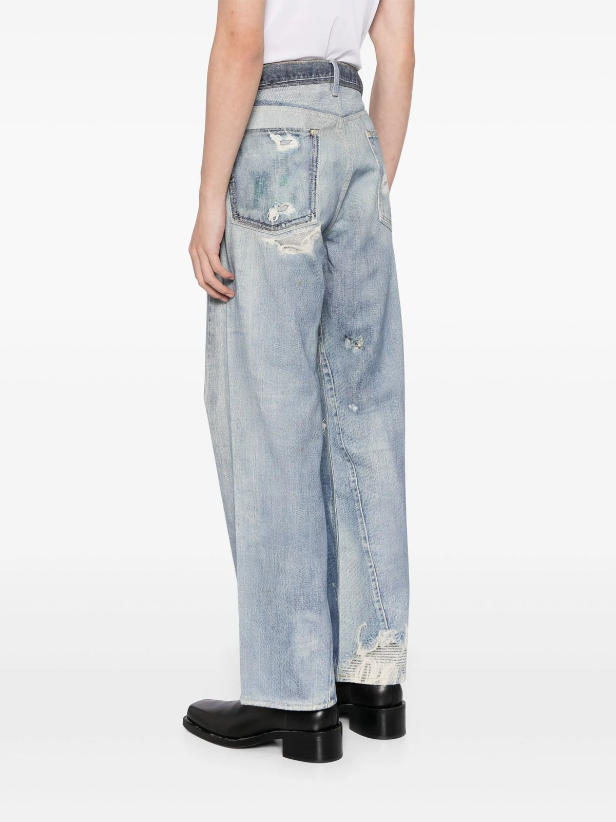 Third Cut distressed-effect denim-print jeans