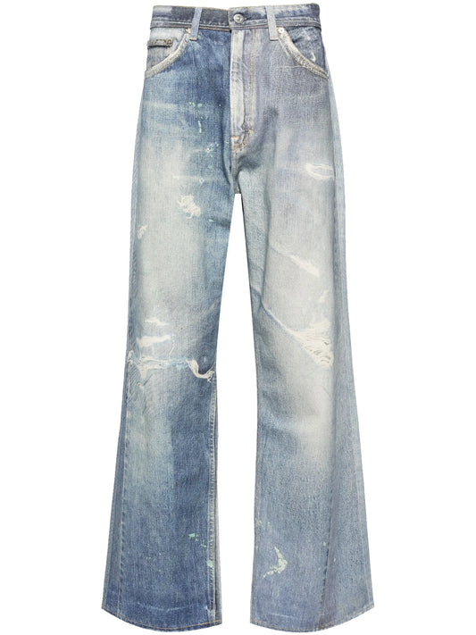 Third Cut distressed-effect denim-print jeans