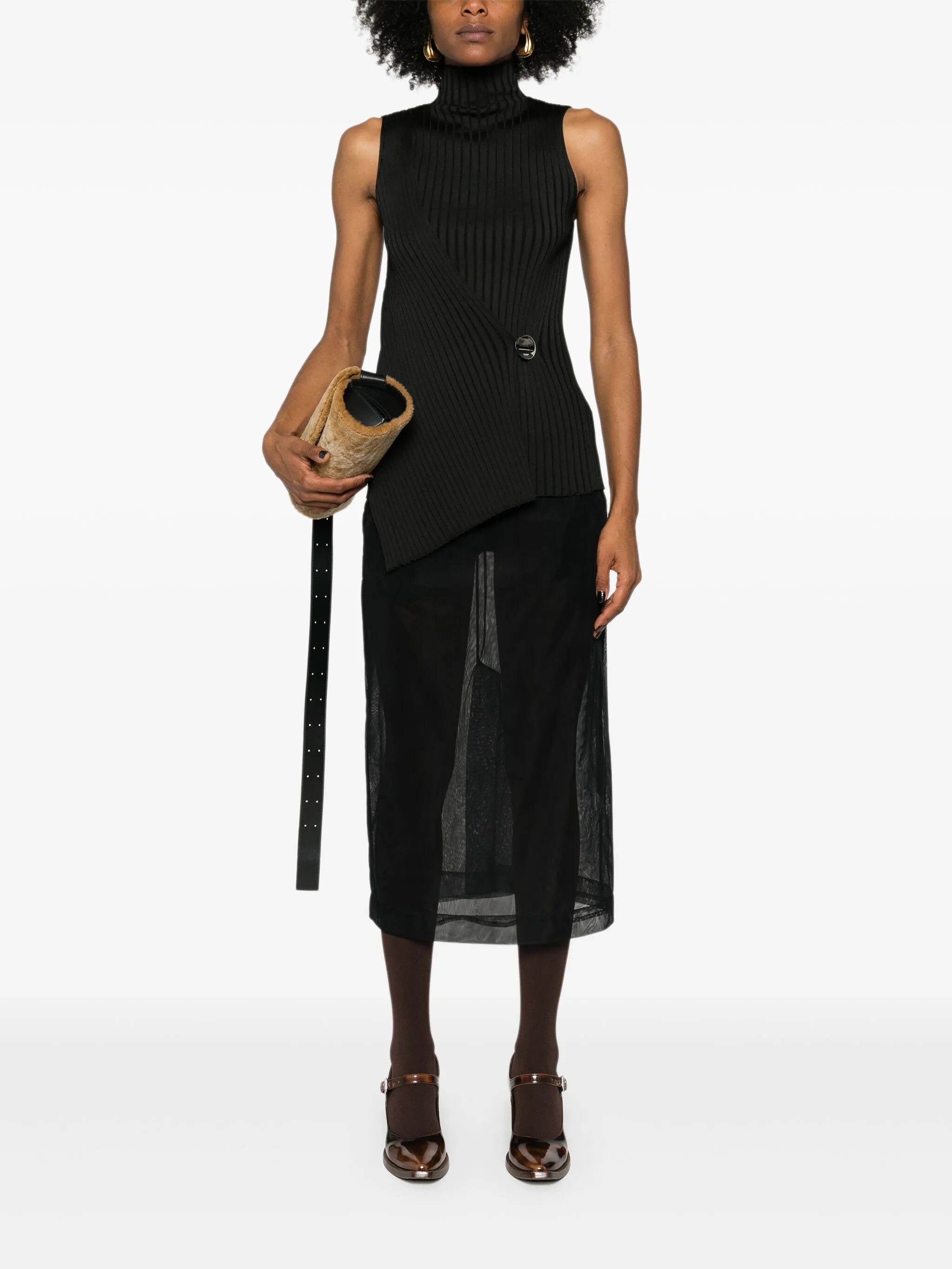 ribbed-knit tank top