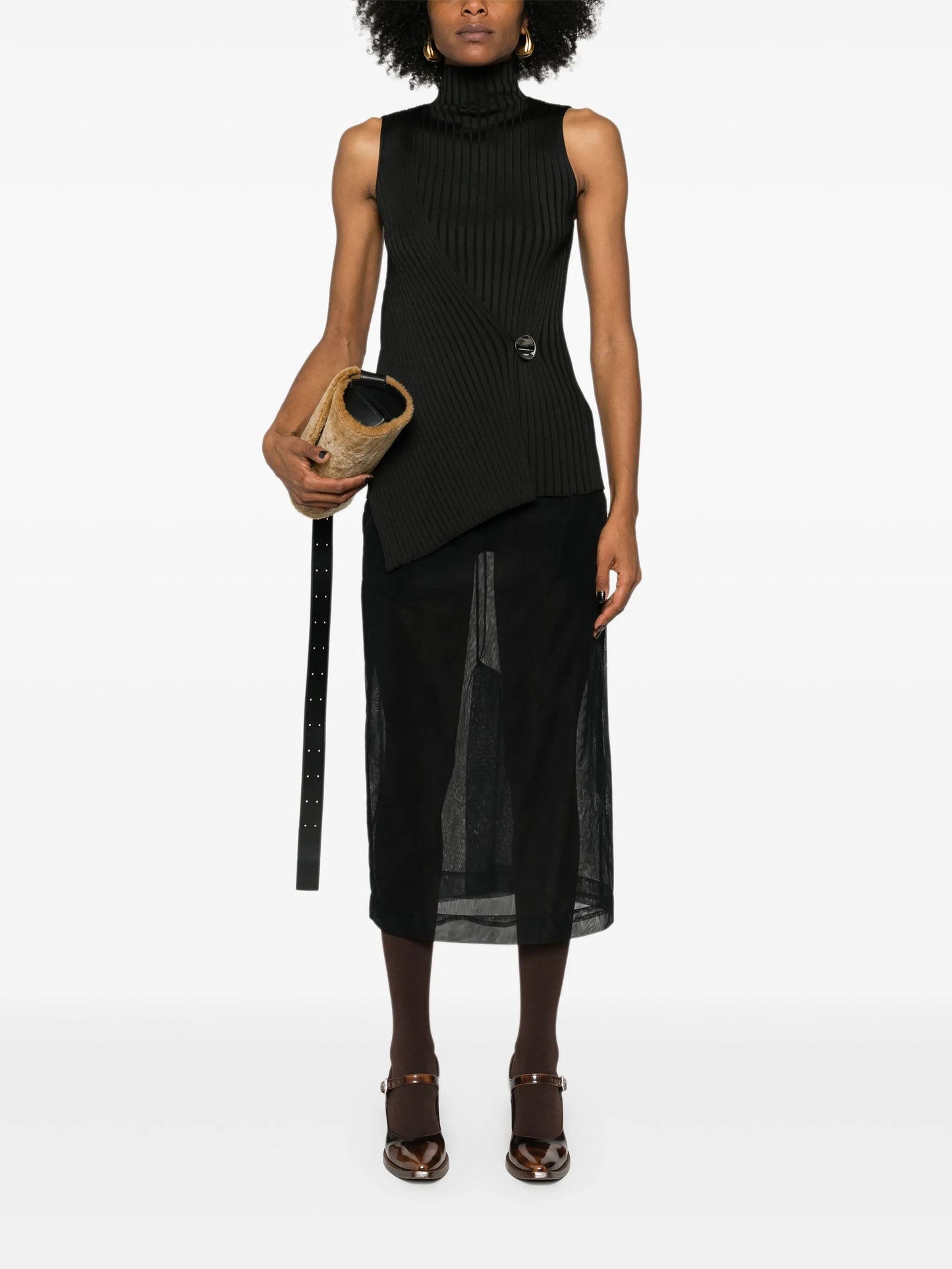 ribbed-knit tank top