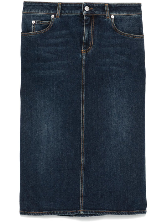 denim pencil skirt