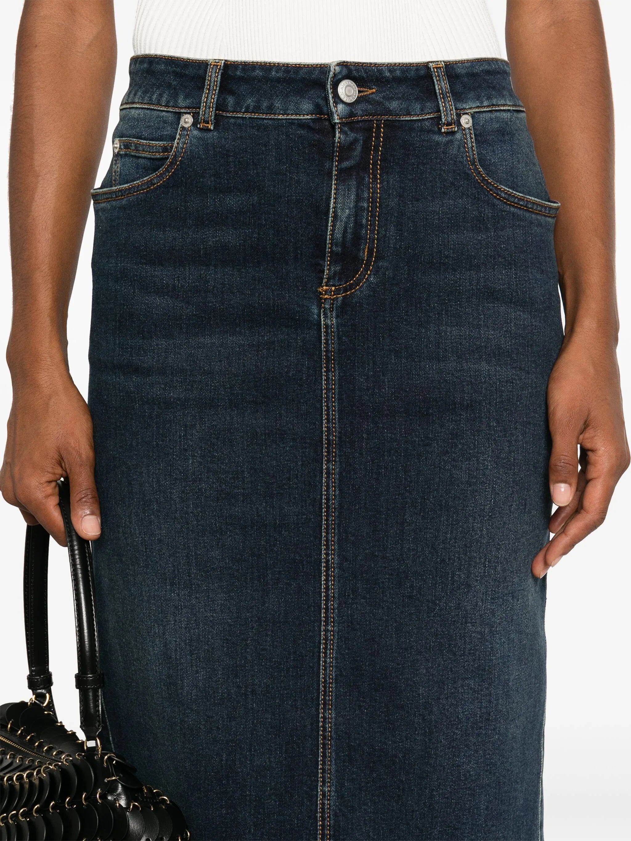 denim pencil skirt