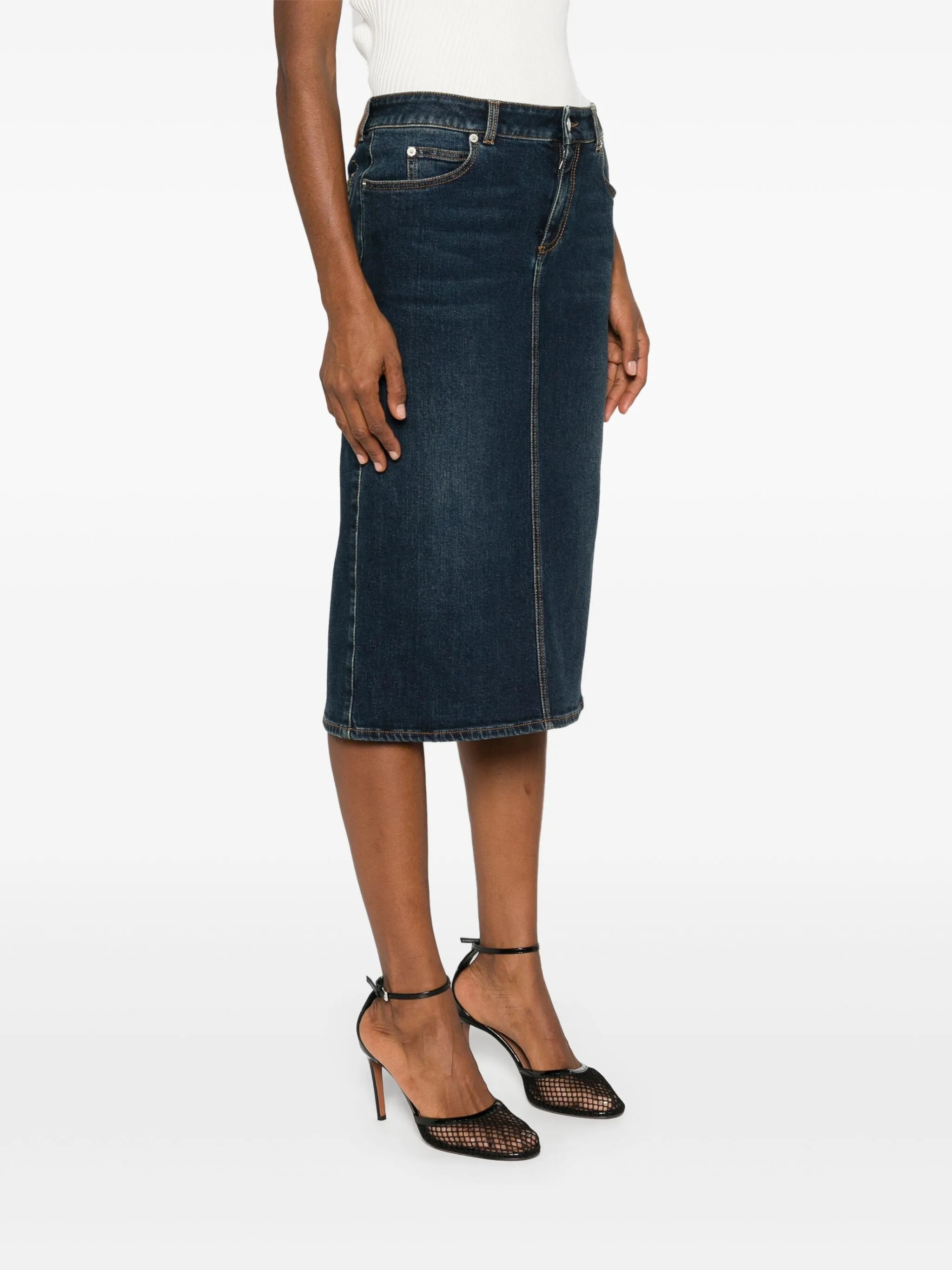 denim pencil skirt