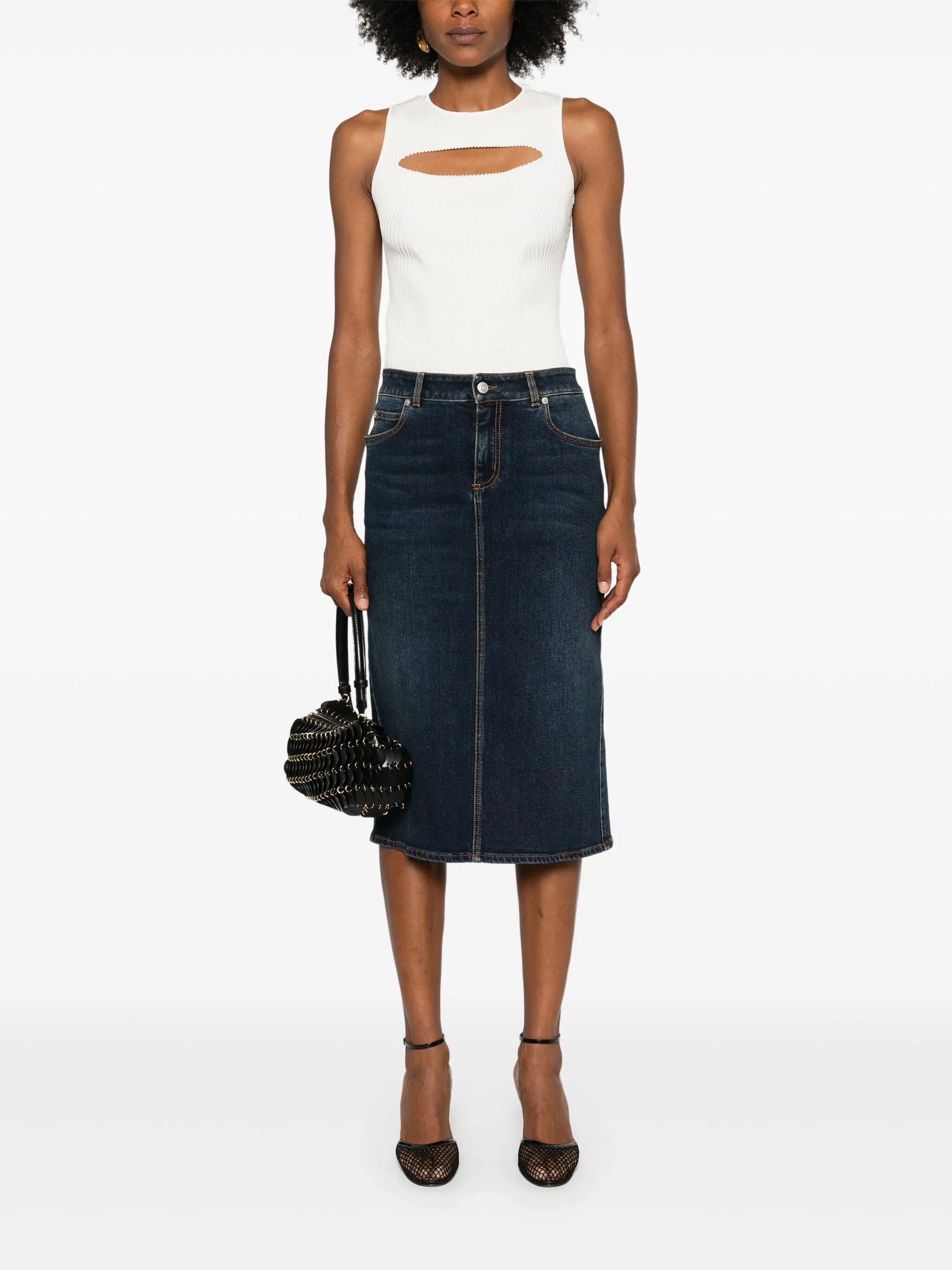 denim pencil skirt