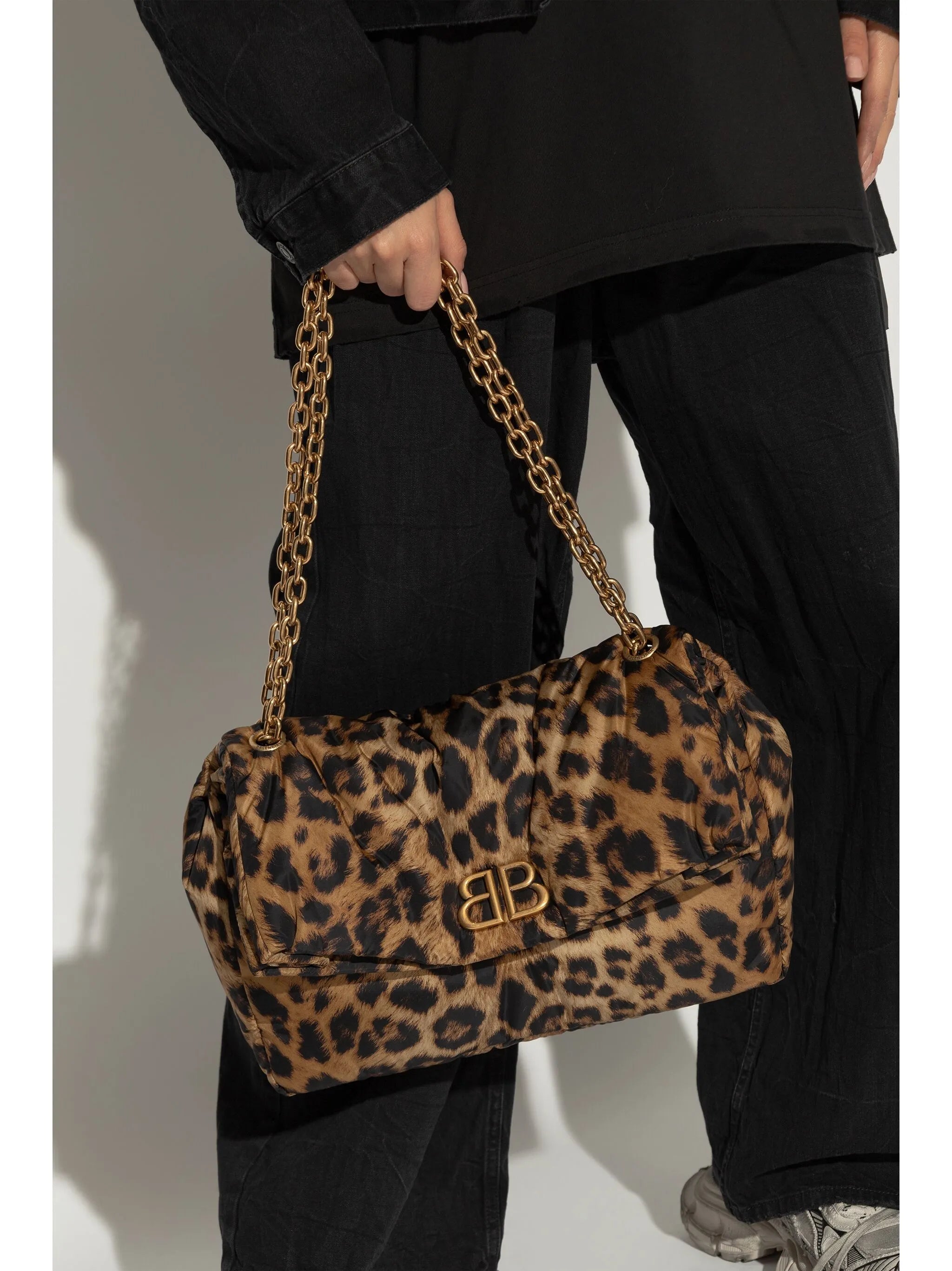 Monaco leopard-print shoulder bag