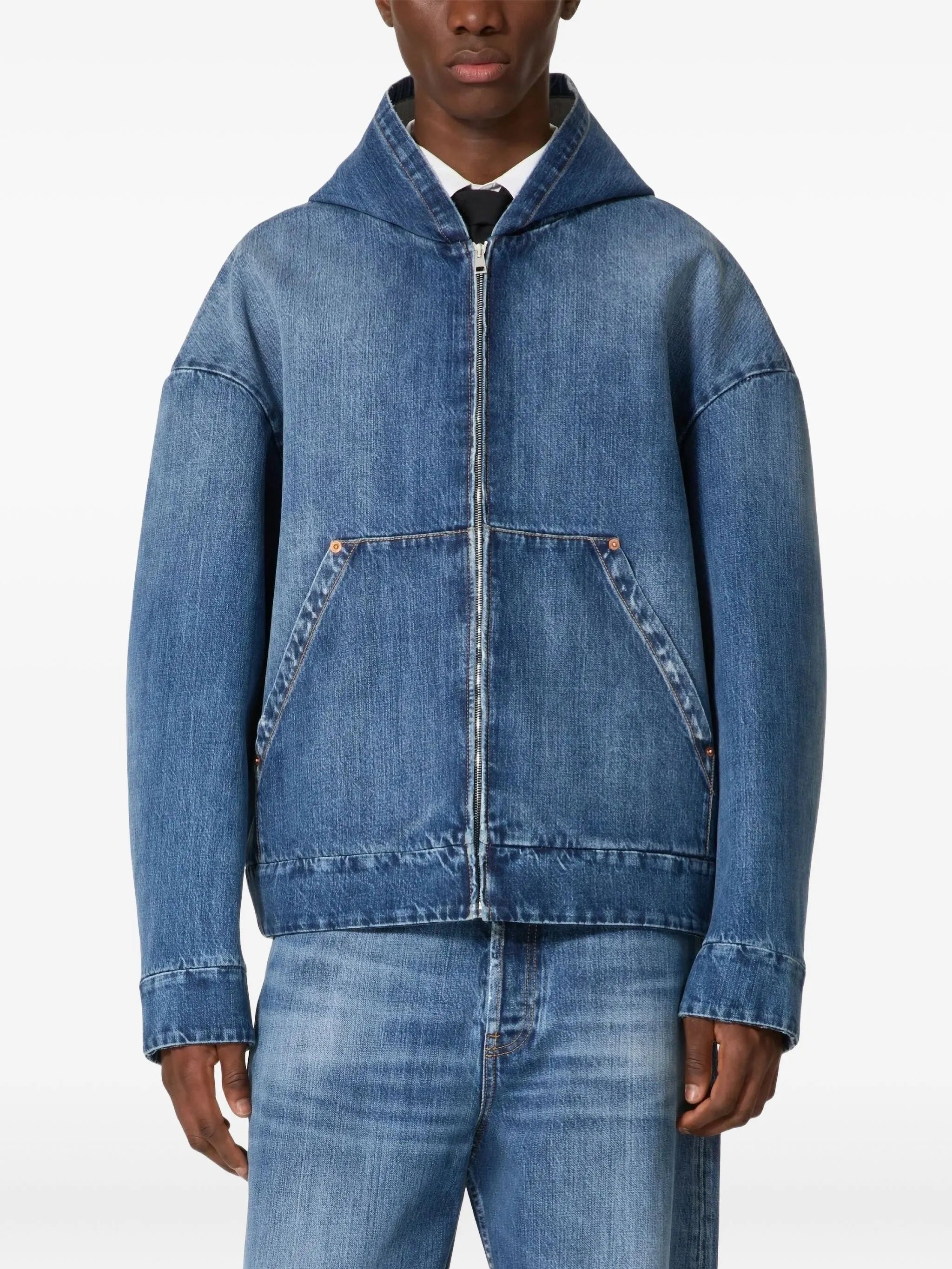 hooded denim jacket