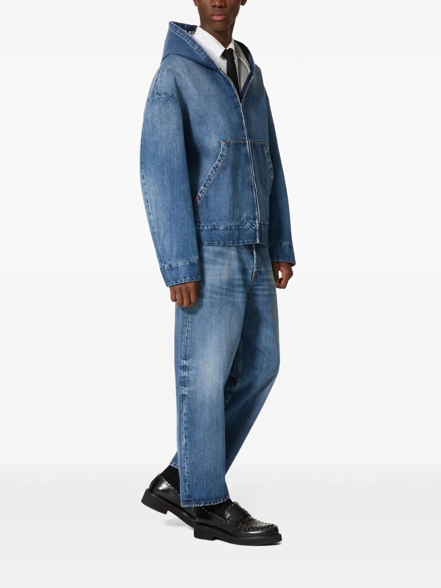 hooded denim jacket