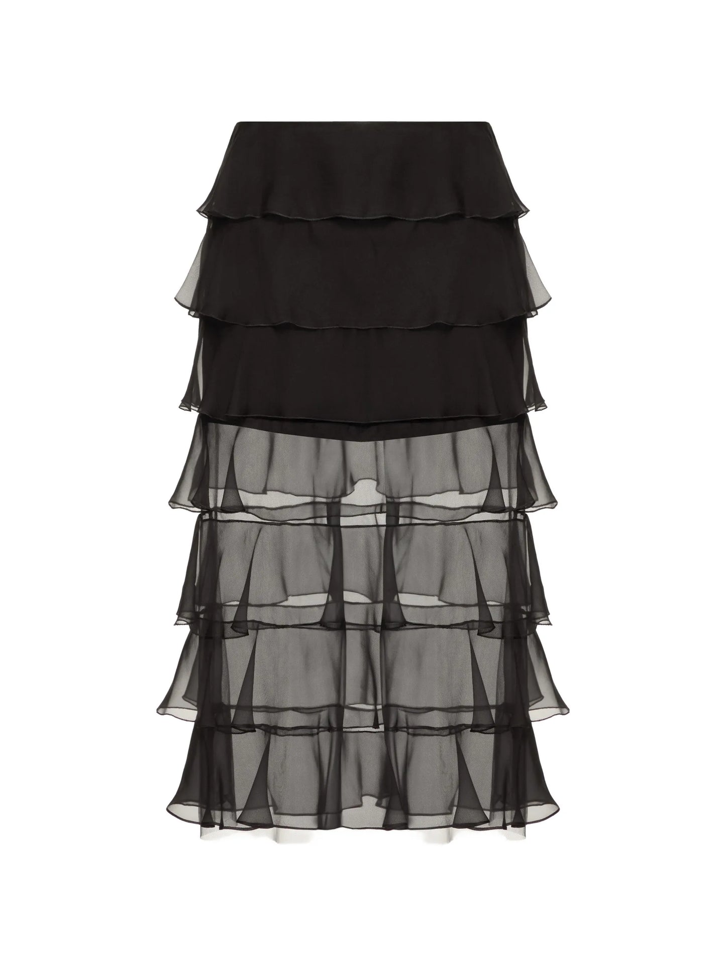 ruffled midi skirt