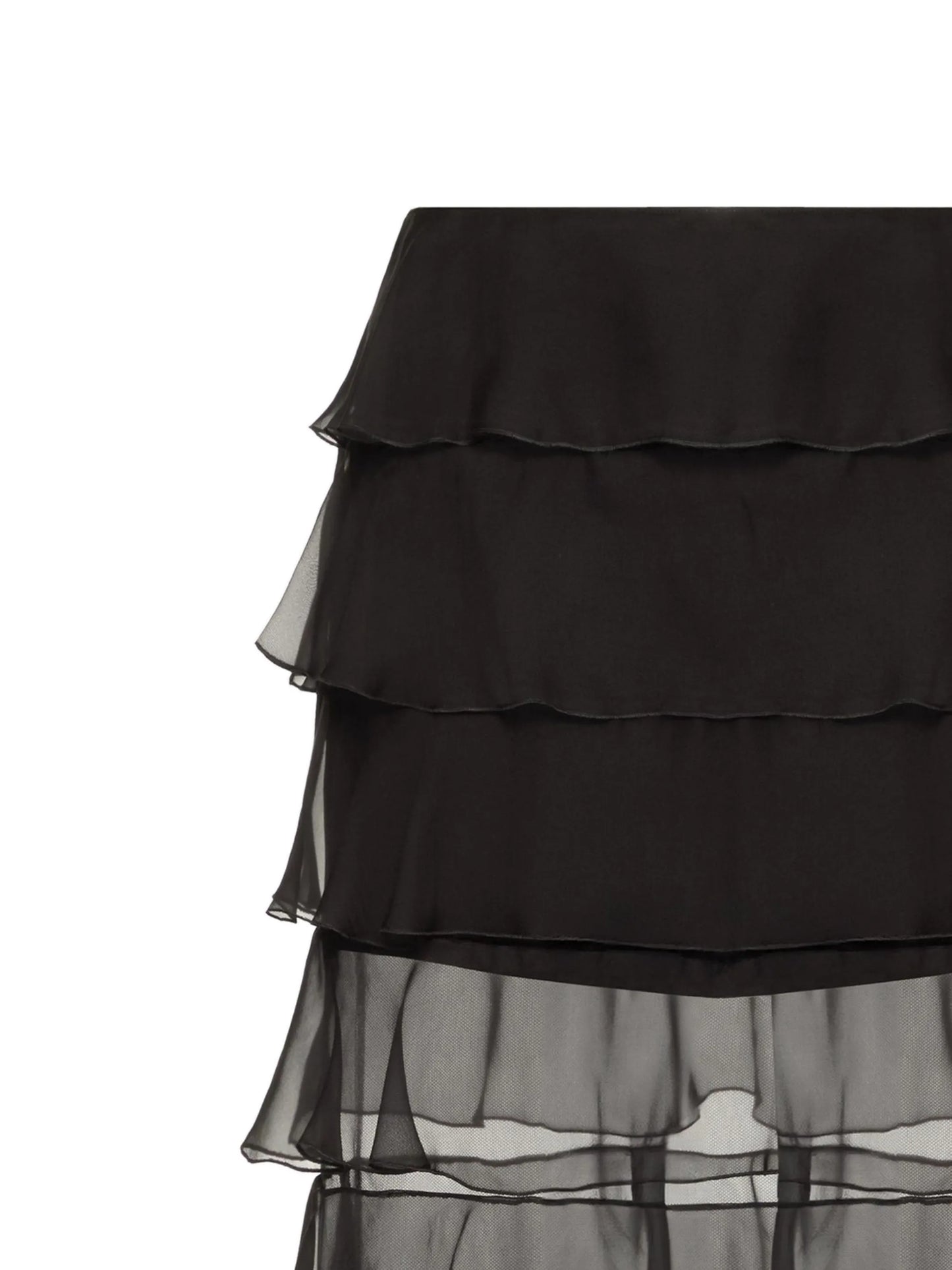 ruffled midi skirt